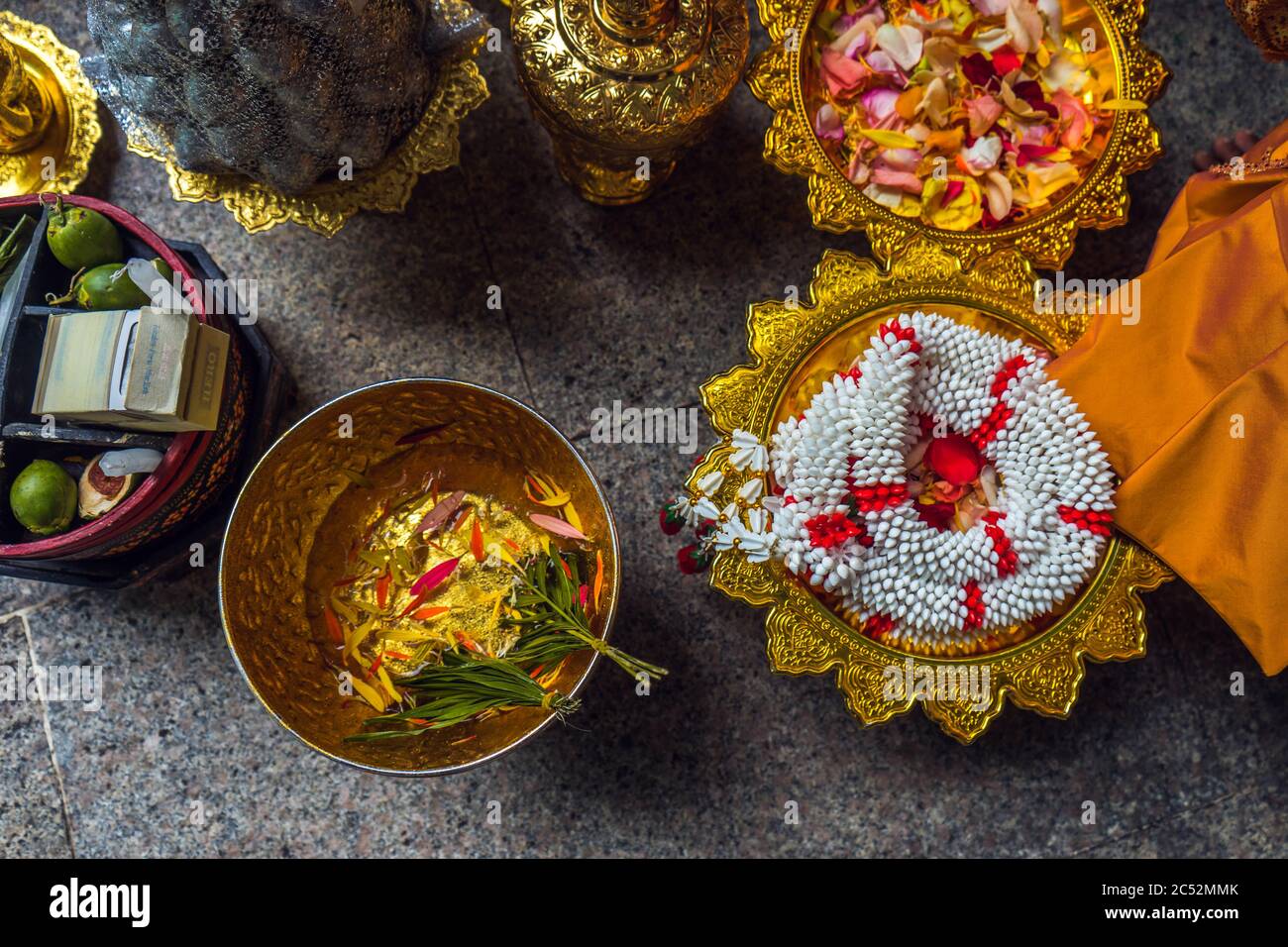 Ho Chi Minh city, Vietnam - June 28 2020: View of Khmer wedding, this is a traditional wedding follow Khmer culture,people in the traditional clothing Stock Photo