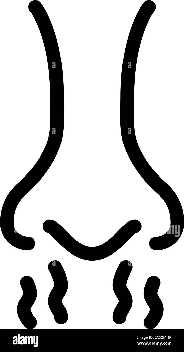 nose odor steam icon vector outline illustration Stock Vector
