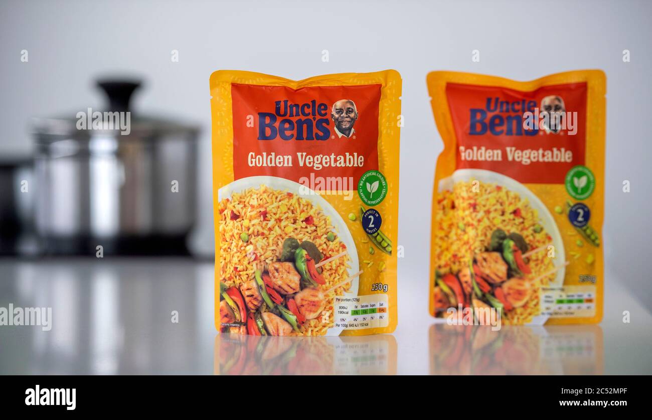 Uncle Bens Golden Vegetable microwave rice pouches Stock Photo Alamy