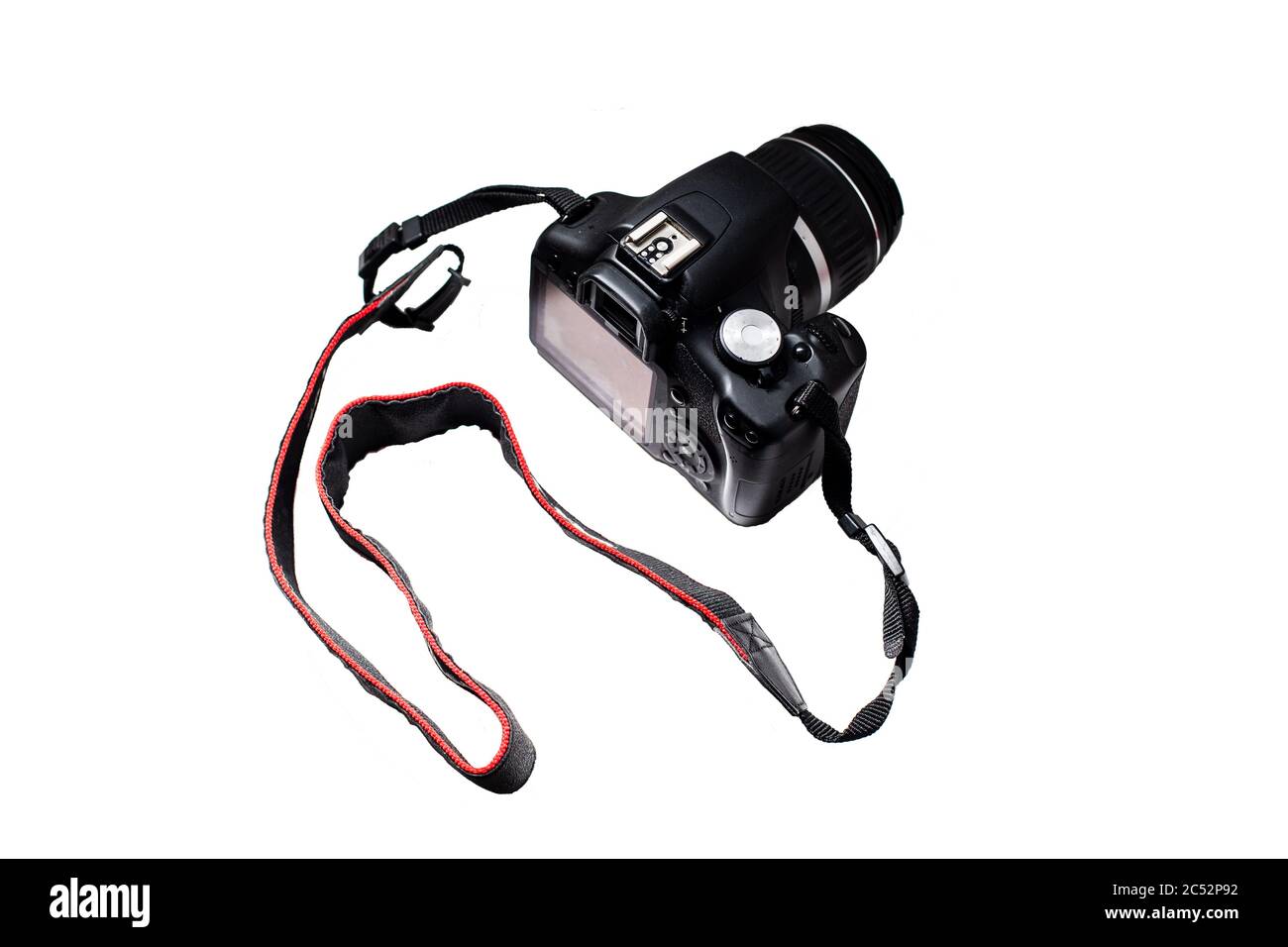 One black camera isolated on white background Stock Photo - Alamy
