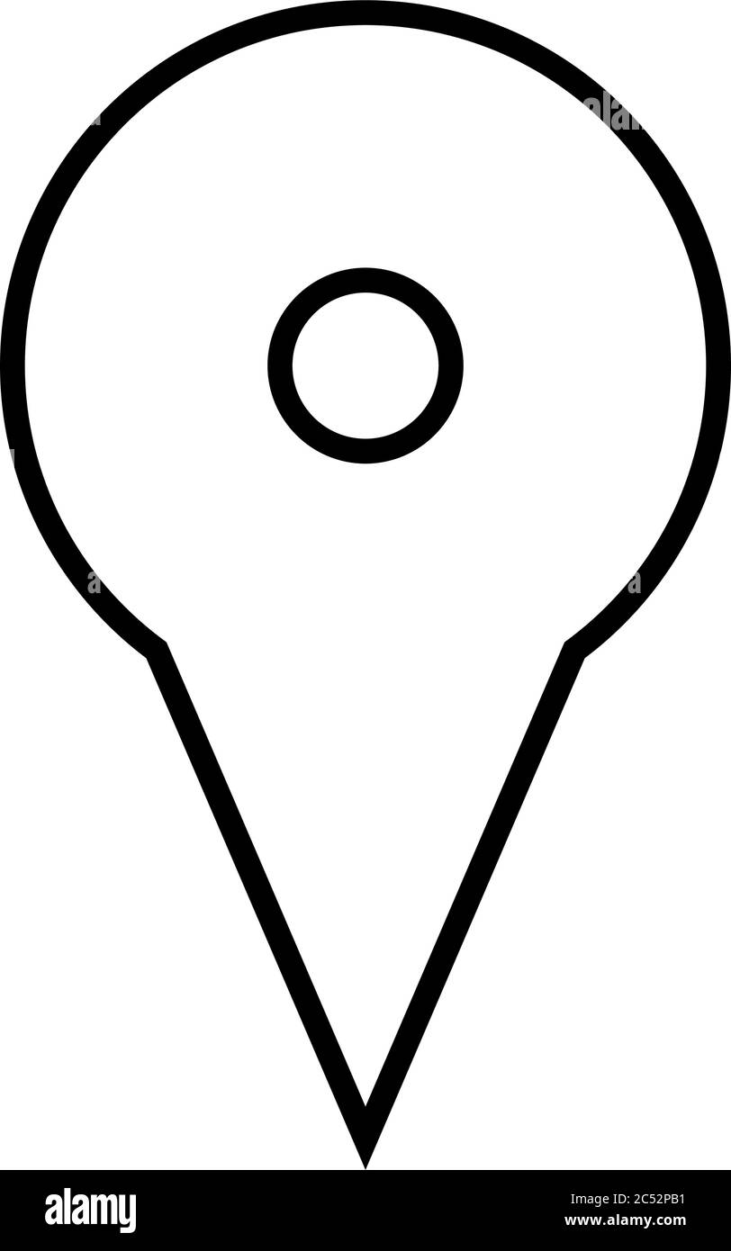 Black outline map pointer. Simple flat vector icon Stock Vector Image ...