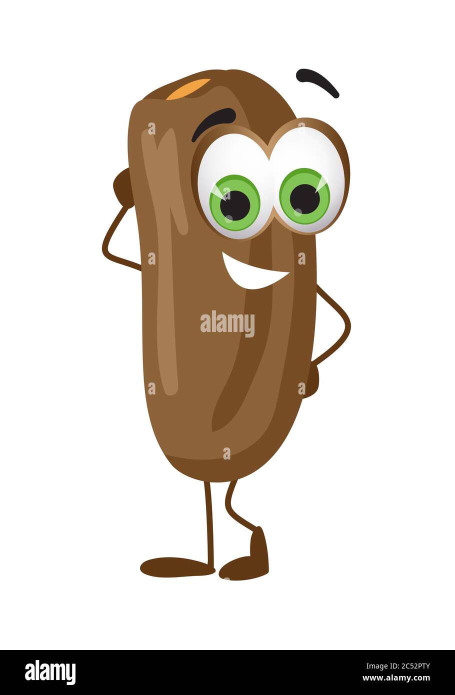 Funny Date Fruit with eyes. Cartoon funny fruits characters flat vector