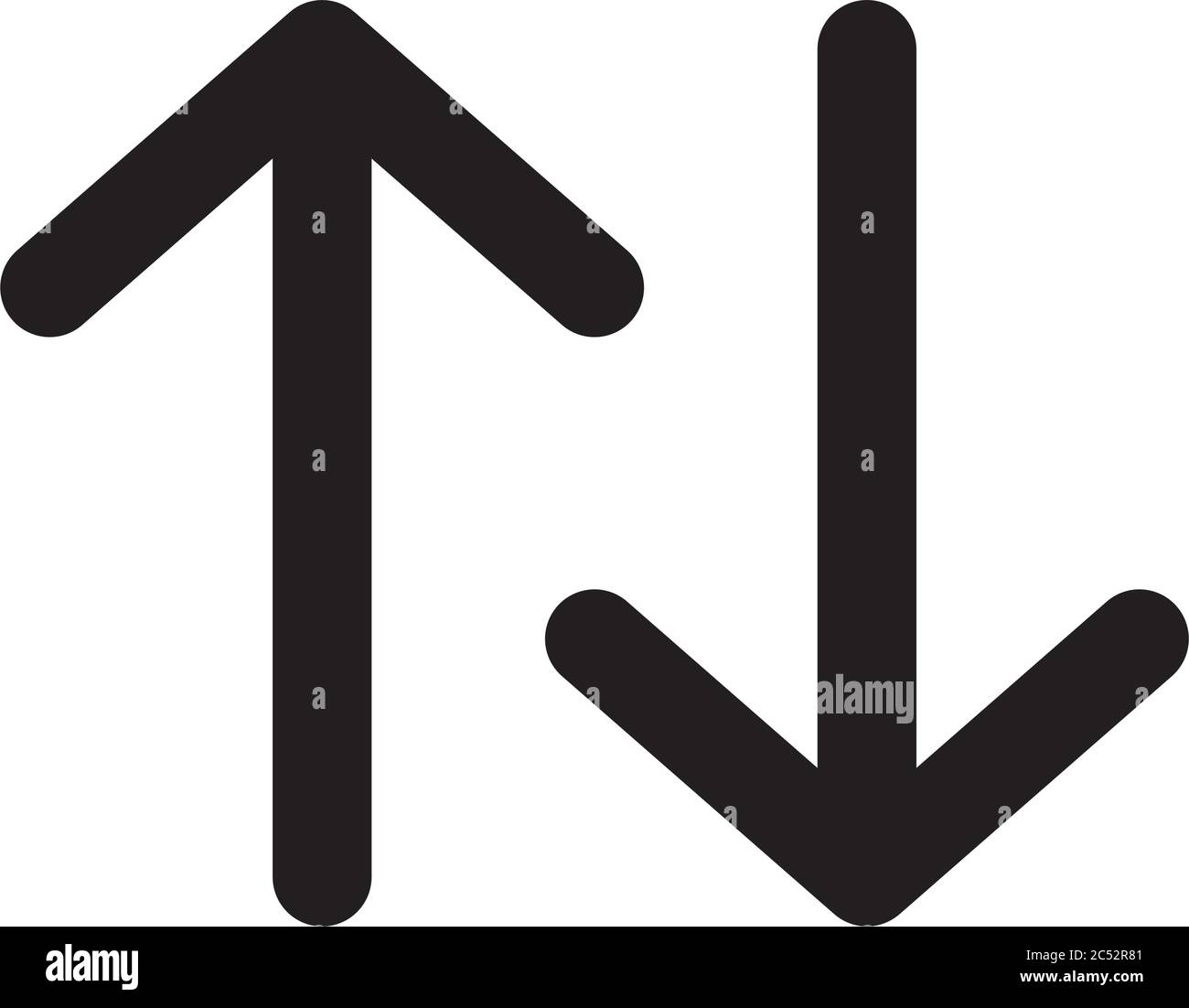 Up And Down Arrows Icon Over White Background Silhouette Style Vector Illustration Stock Vector Image Art Alamy