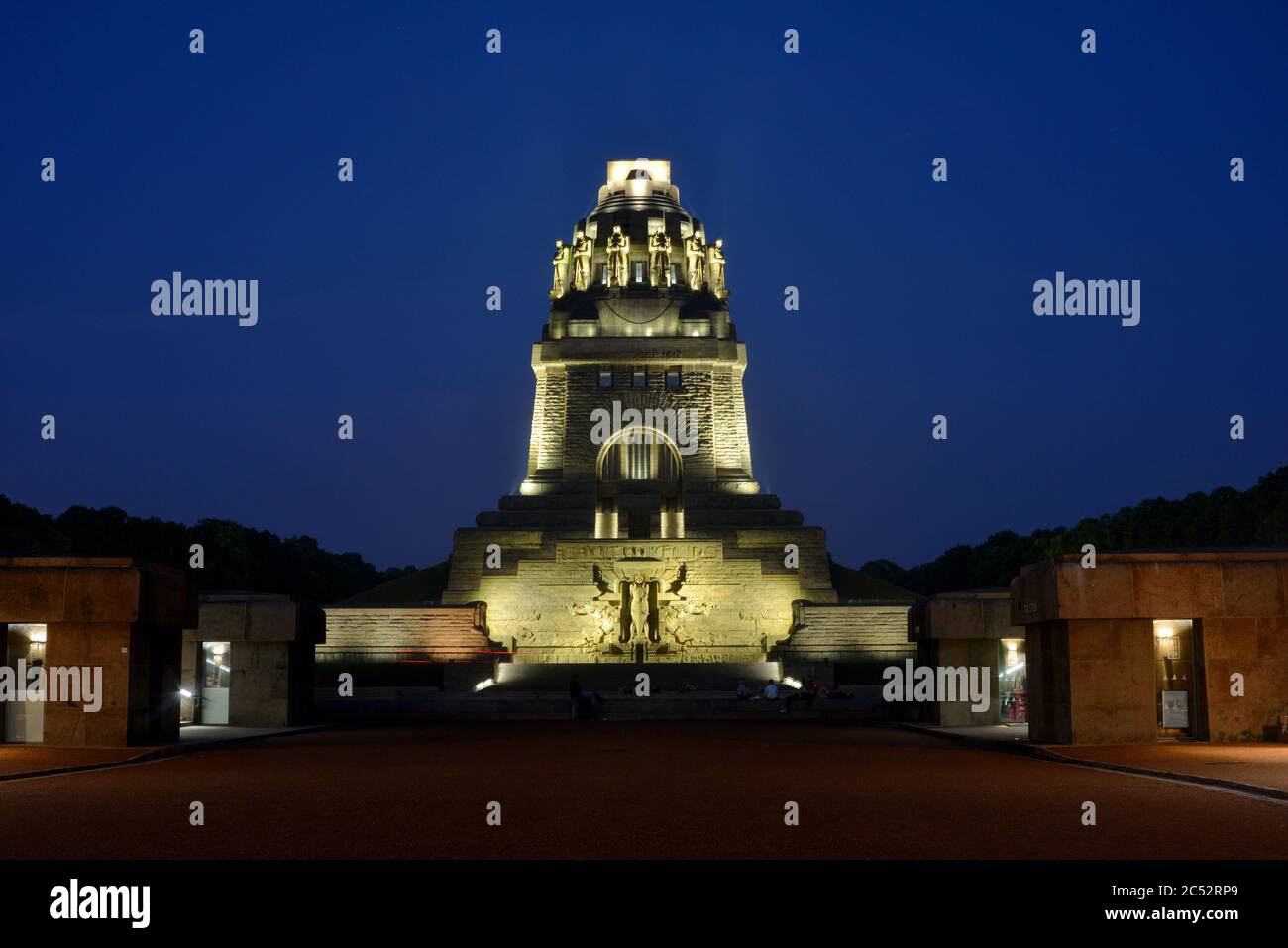 Leipzig, Germany 06-14-2020 Battle of the Nations monument by night Stock Photo