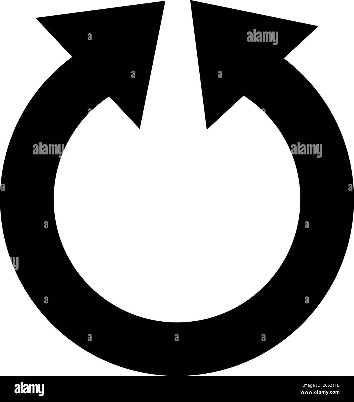 circle arrow icon over white background, silhouette style, vector ...