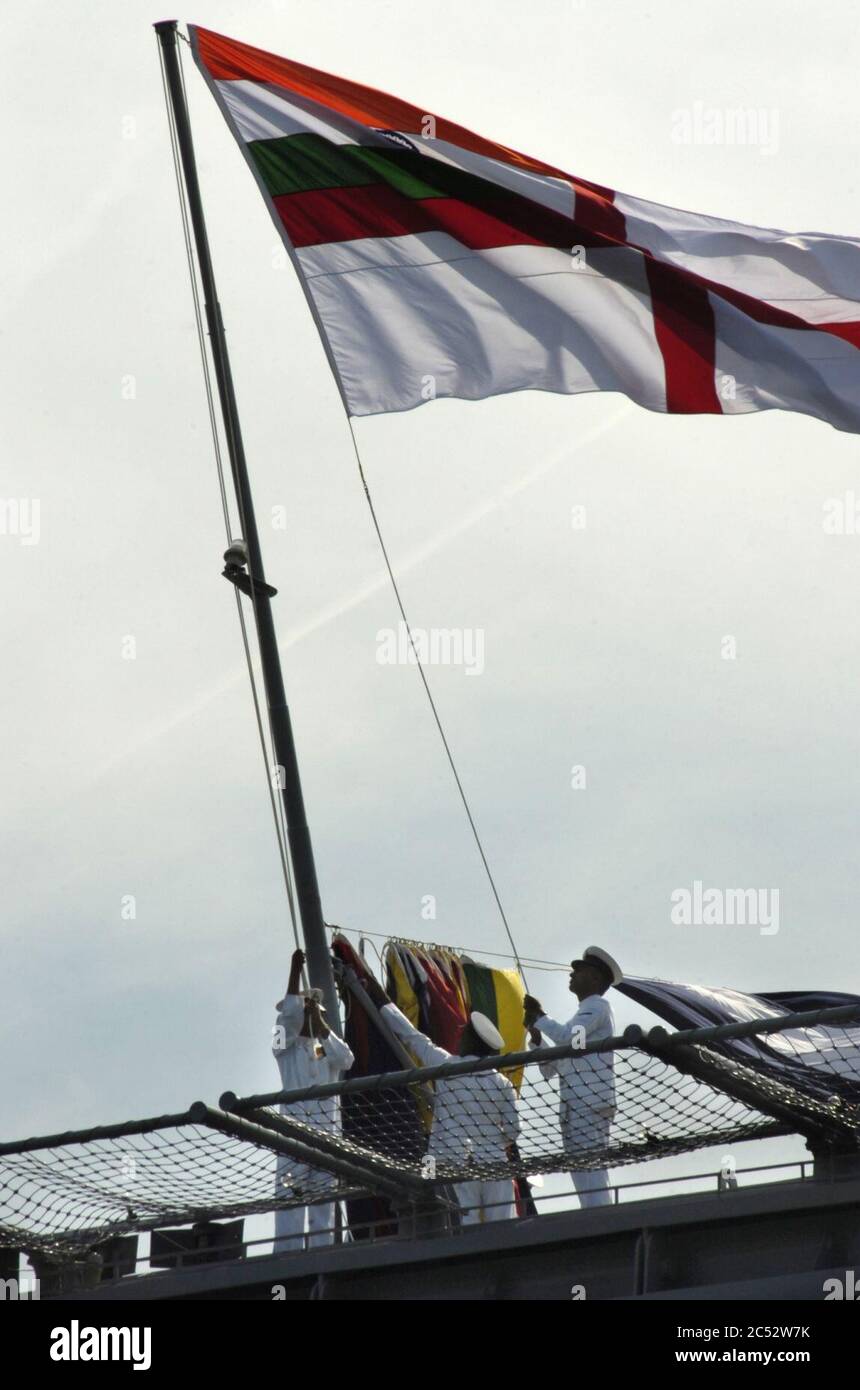 Indian Navy flag. Stock Photo
