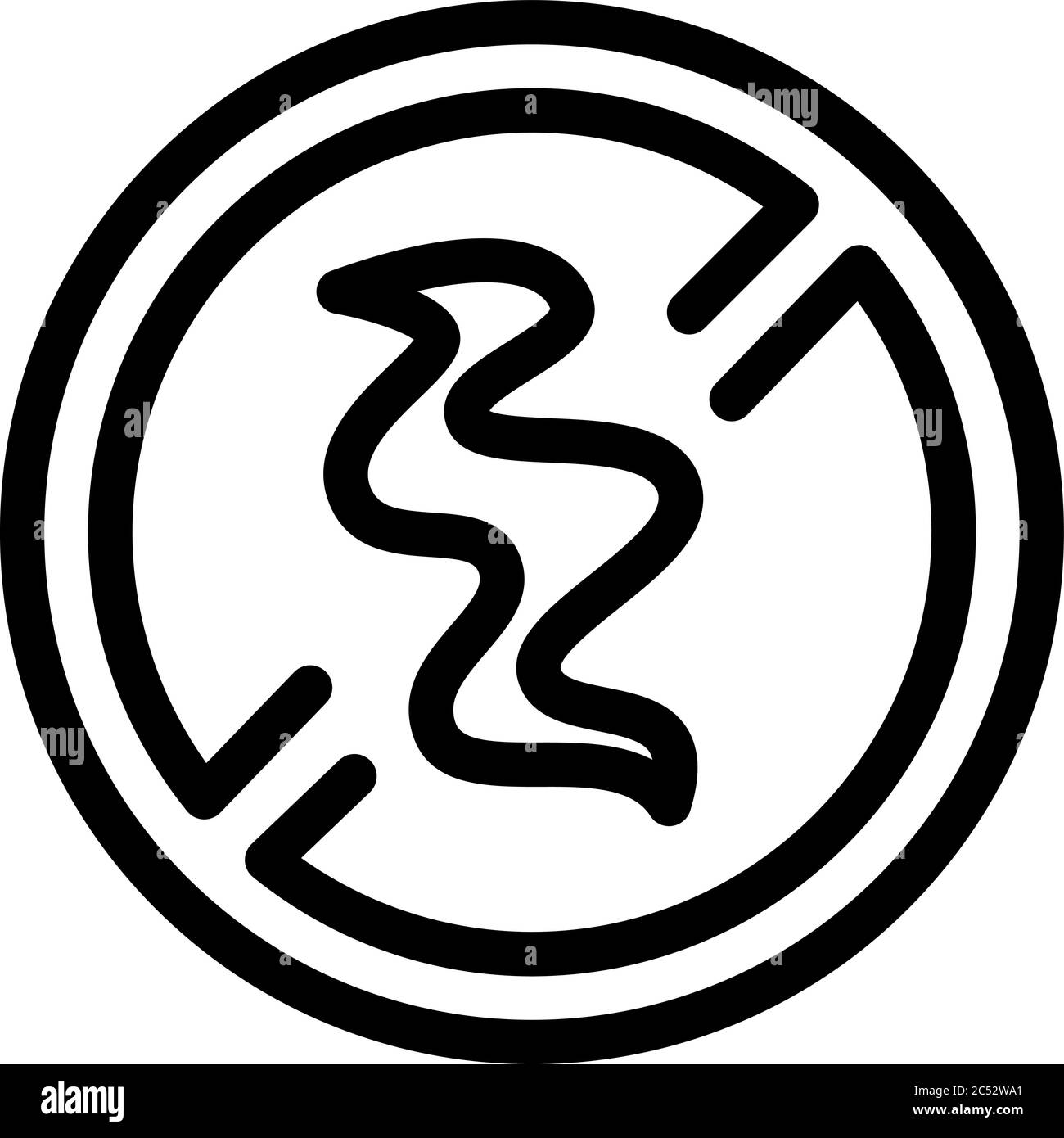 smoke crossed out sign icon vector outline illustration Stock Vector