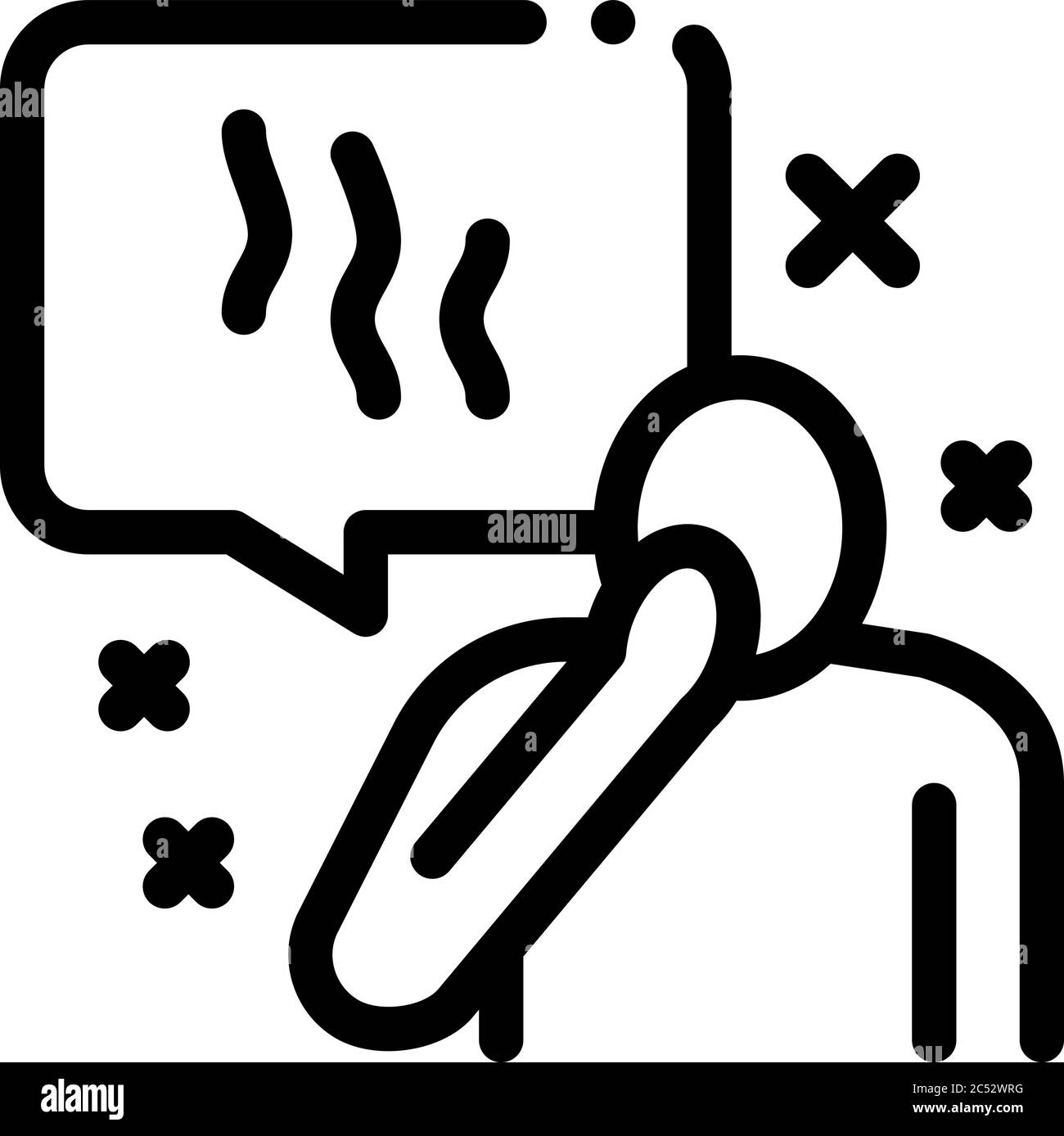 human talk aroma odor icon vector outline illustration Stock Vector