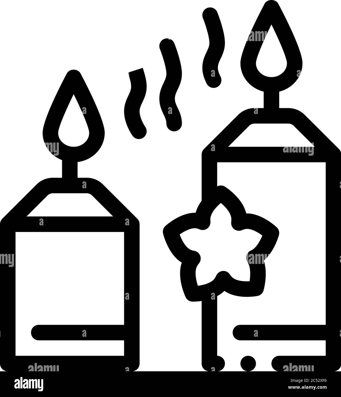 aromatic burning candles icon vector outline illustration Stock Vector