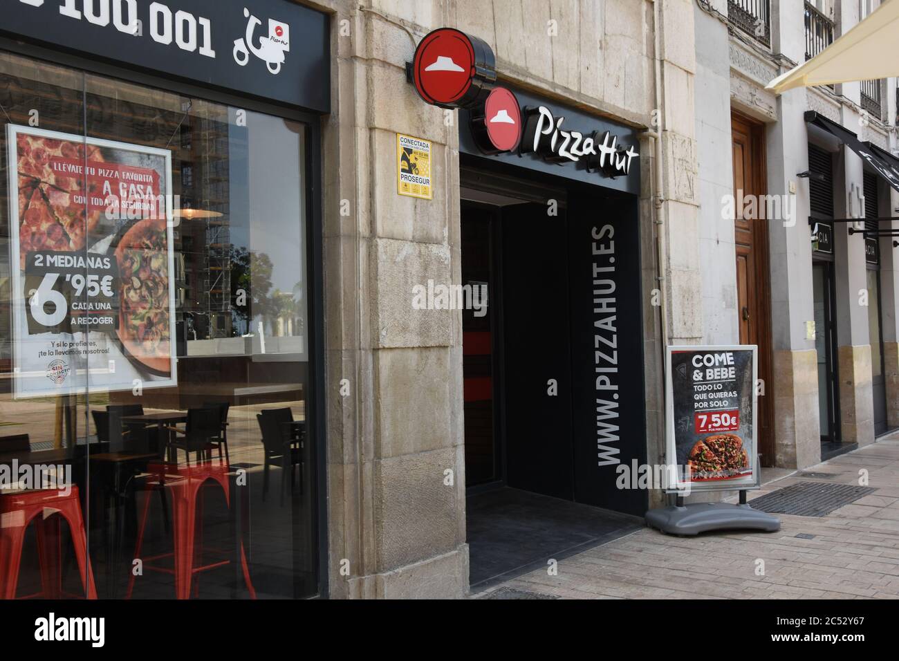 Pizza Hut in Malaga Spain Stock Photo Alamy