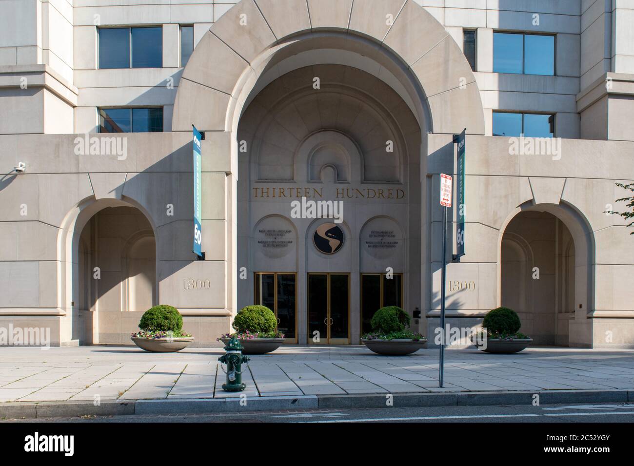 Washington, D.C. / USA - June 14 2020: Headquarters building of the Inter-American Development Bank, BID, in Washington. Stock Photo