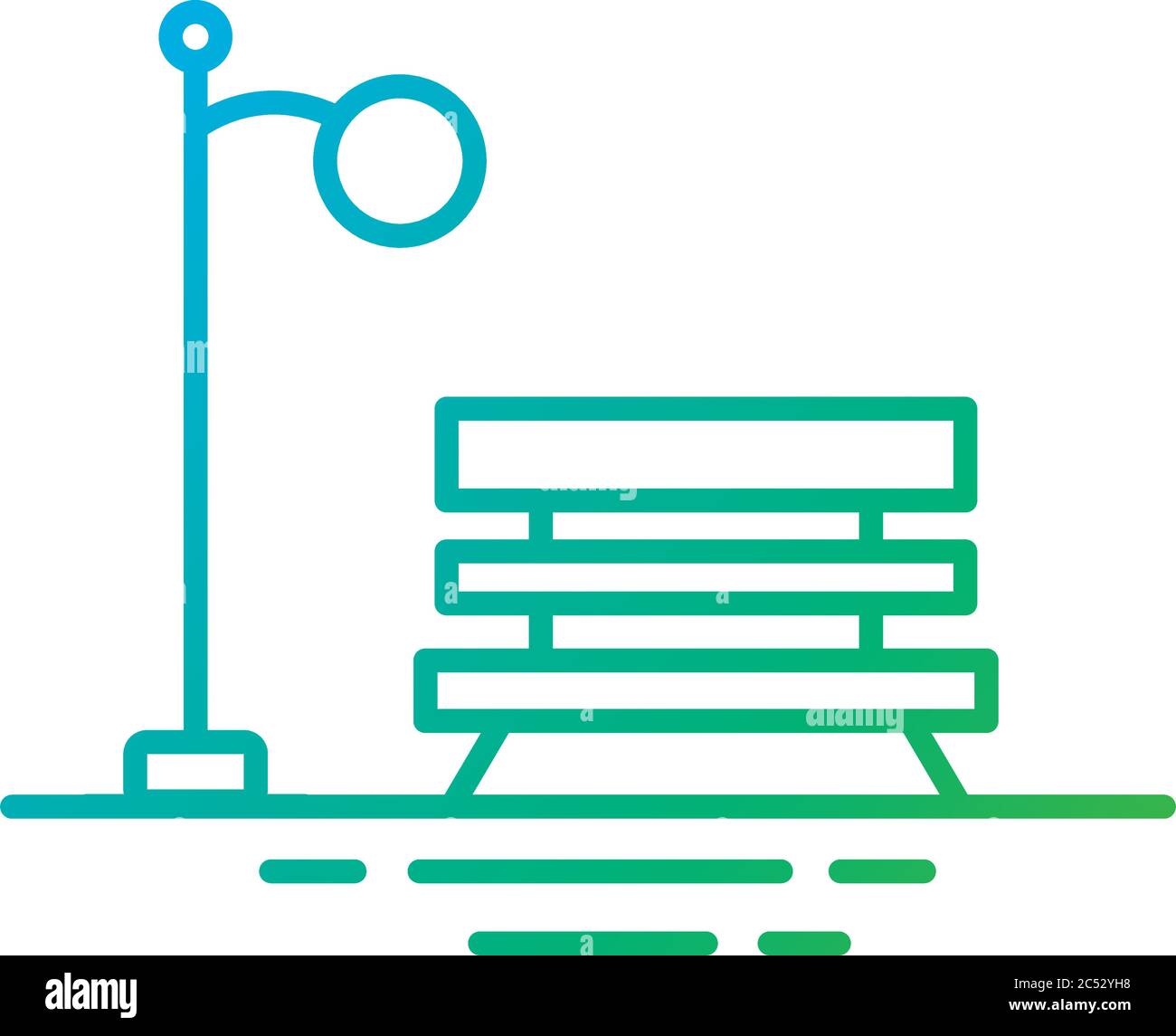 park chair gradient style icon vector illustration design Stock Vector