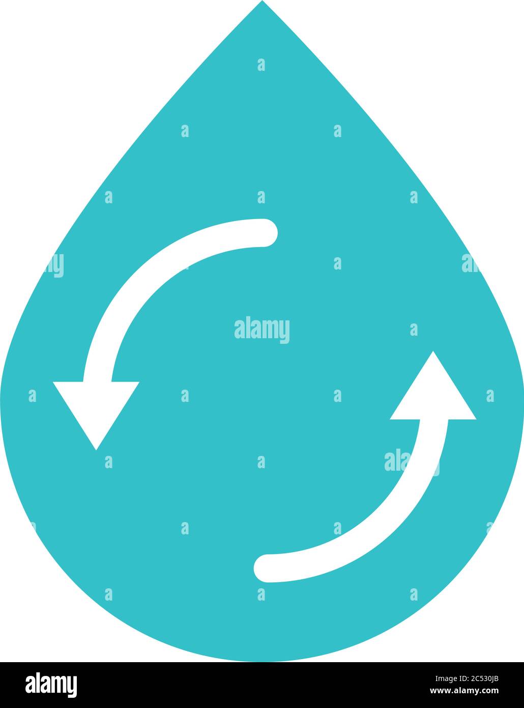 recycle water drop nature liquid blue silhouette style icon vector ...