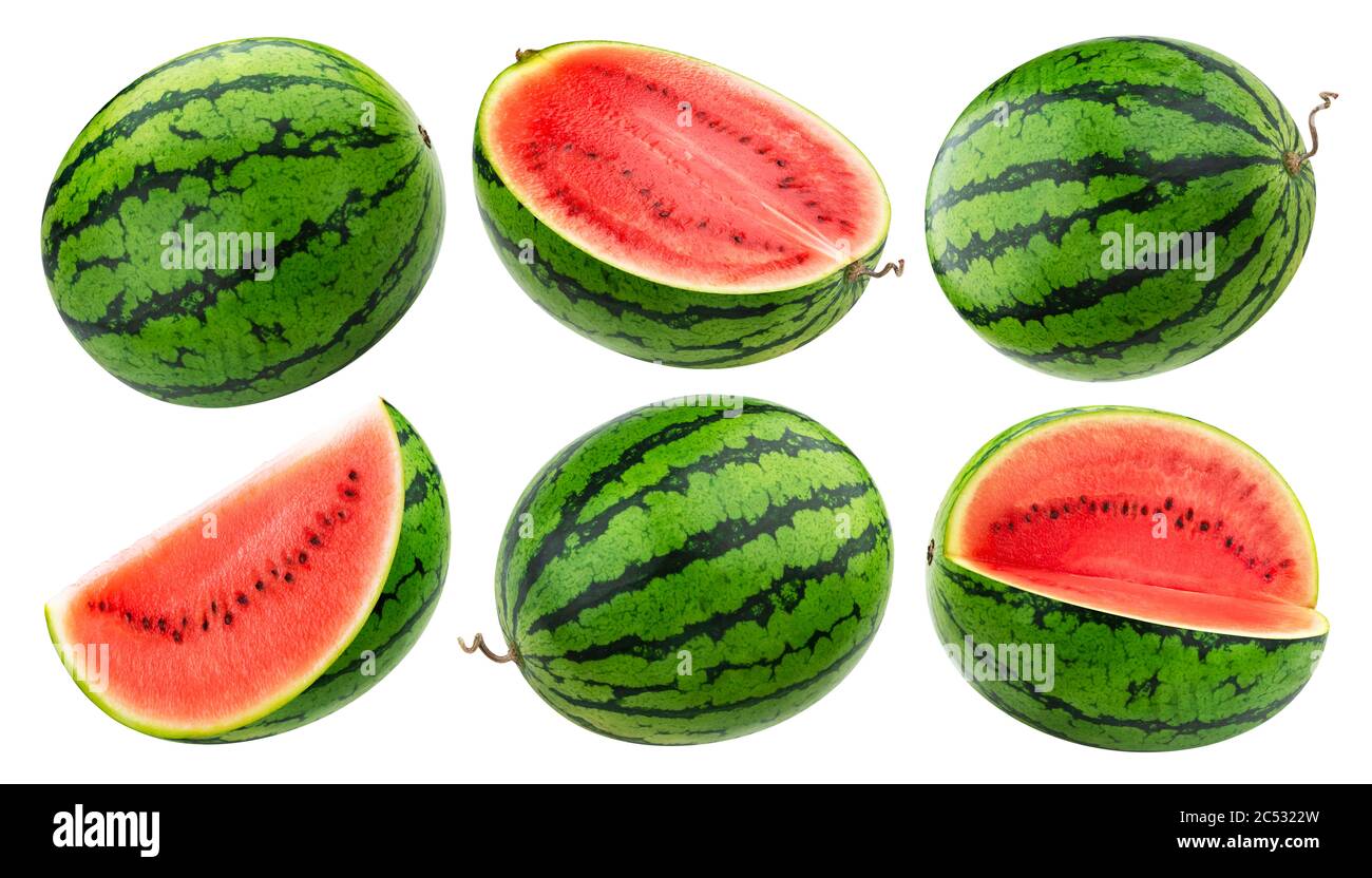Watermelon isolated on white background with clipping path Stock Photo