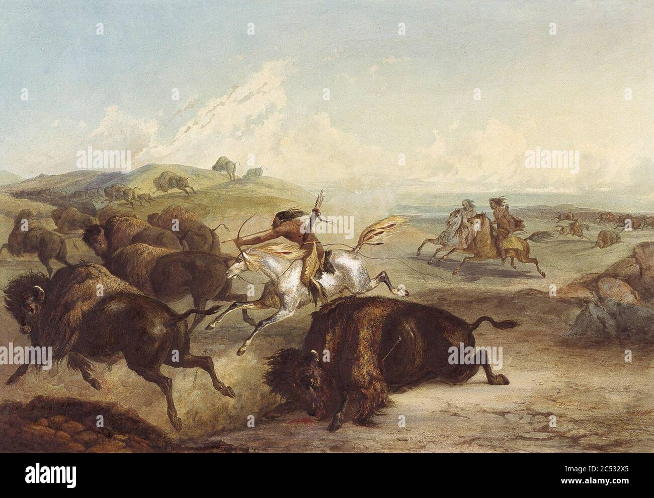 Indians hunting the bison hi-res stock photography and images - Alamy