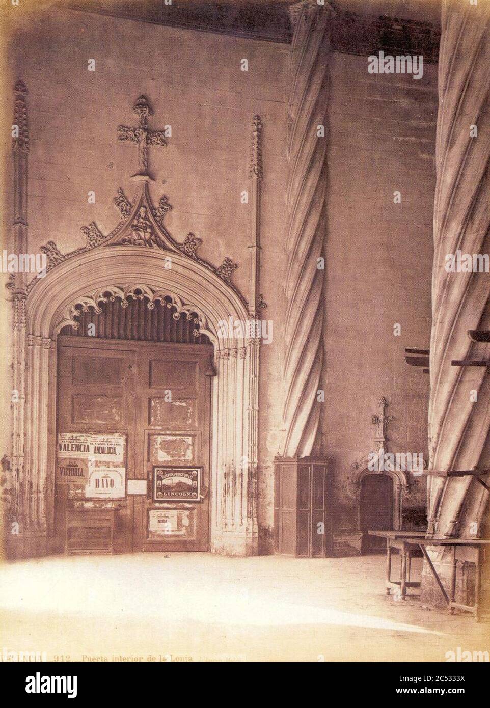 Interior de la Llotja de València, 1870 J.Laurent. Stock Photo