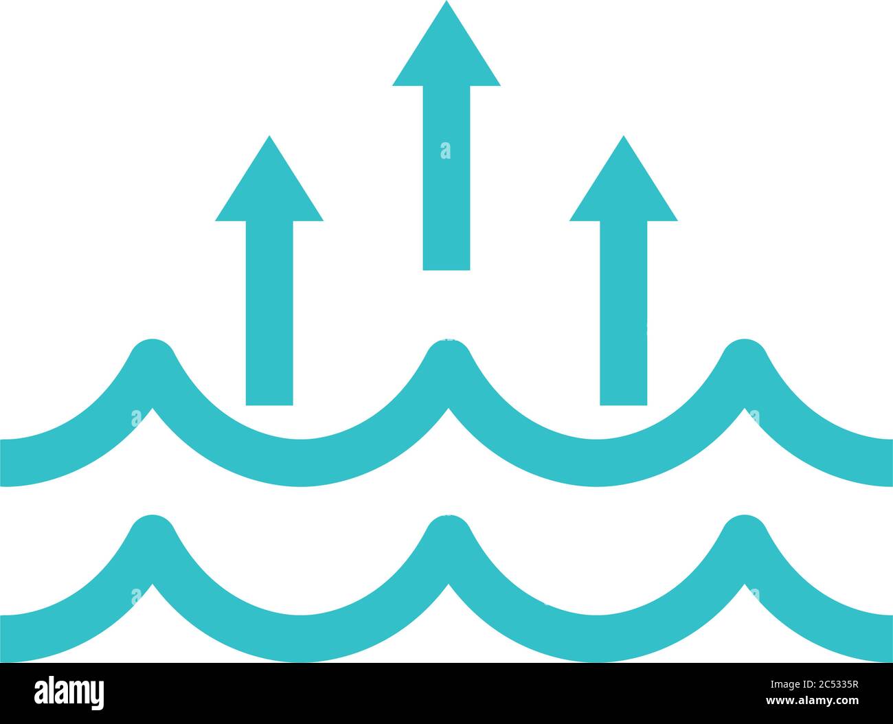 water waves evaporation nature liquid blue silhouette style icon vector