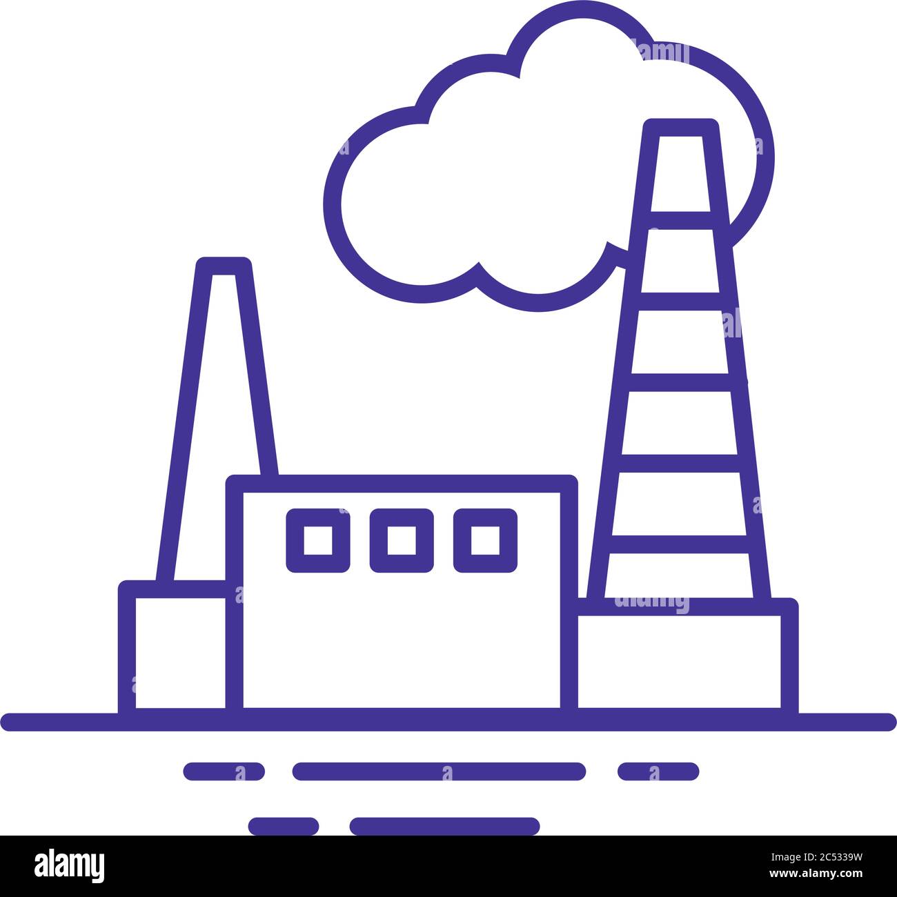 factory building line style icon vector illustration design Stock Vector