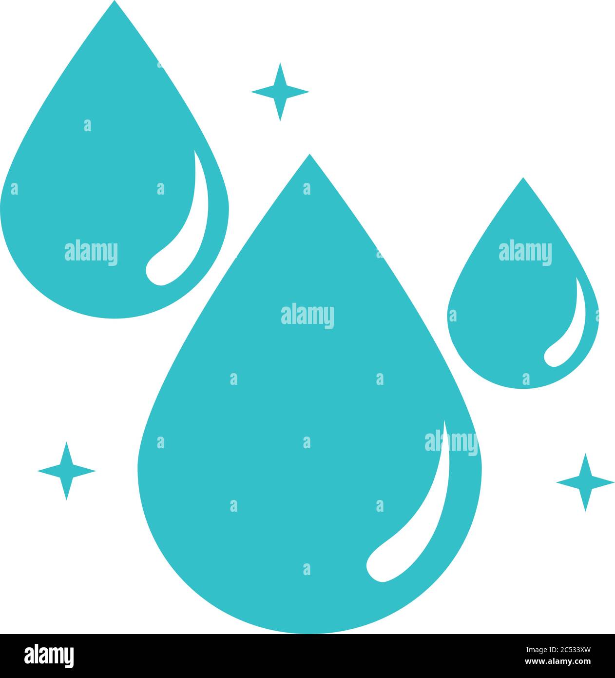 mineral drops water nature liquid blue silhouette style icon vector ...