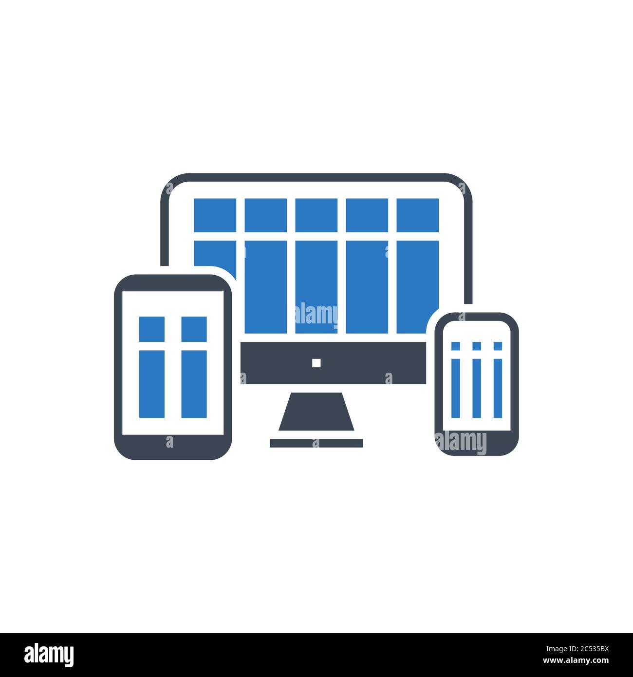 Responsive Web Design Vector Glyph Icon Stock Vector