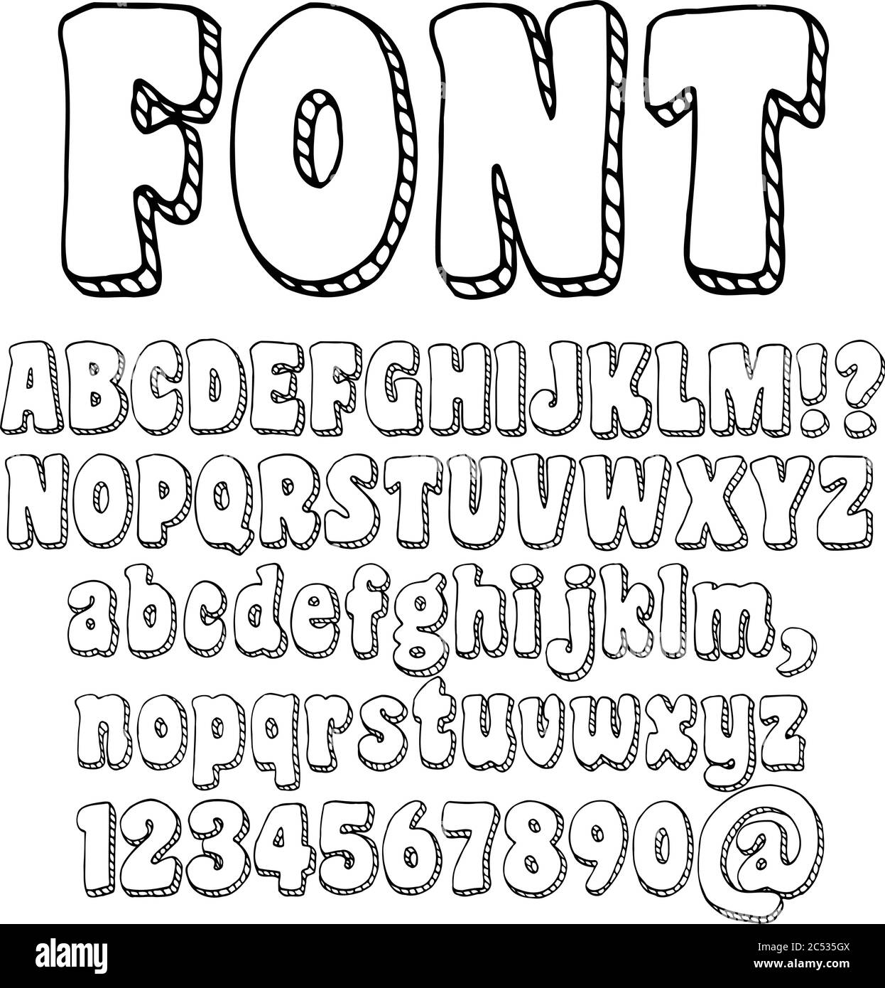 Hand drawn alphabet. Vector illustration Stock Vector Image & Art - Alamy
