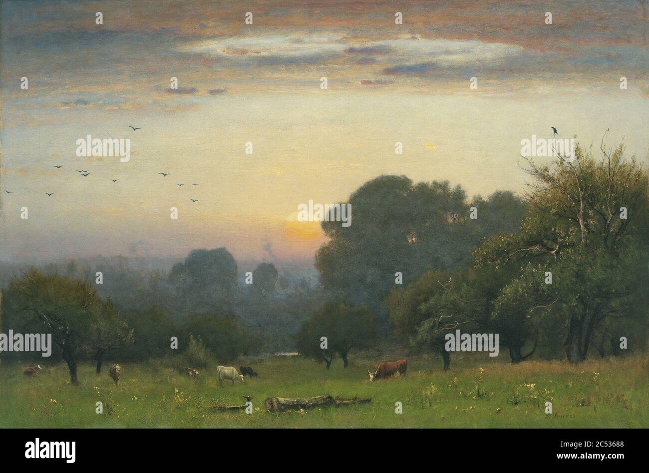 George Inness - Morning. Stock Photo