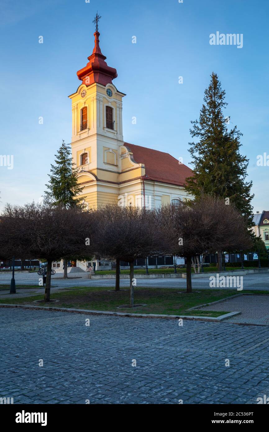 Classicistic Roman Catholic church in the town of Rimavska Sobota, Slovakia. Stock Photo