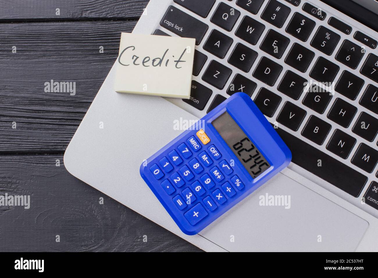 Close up calculator on the laptop keyboard Stock Photo Alamy