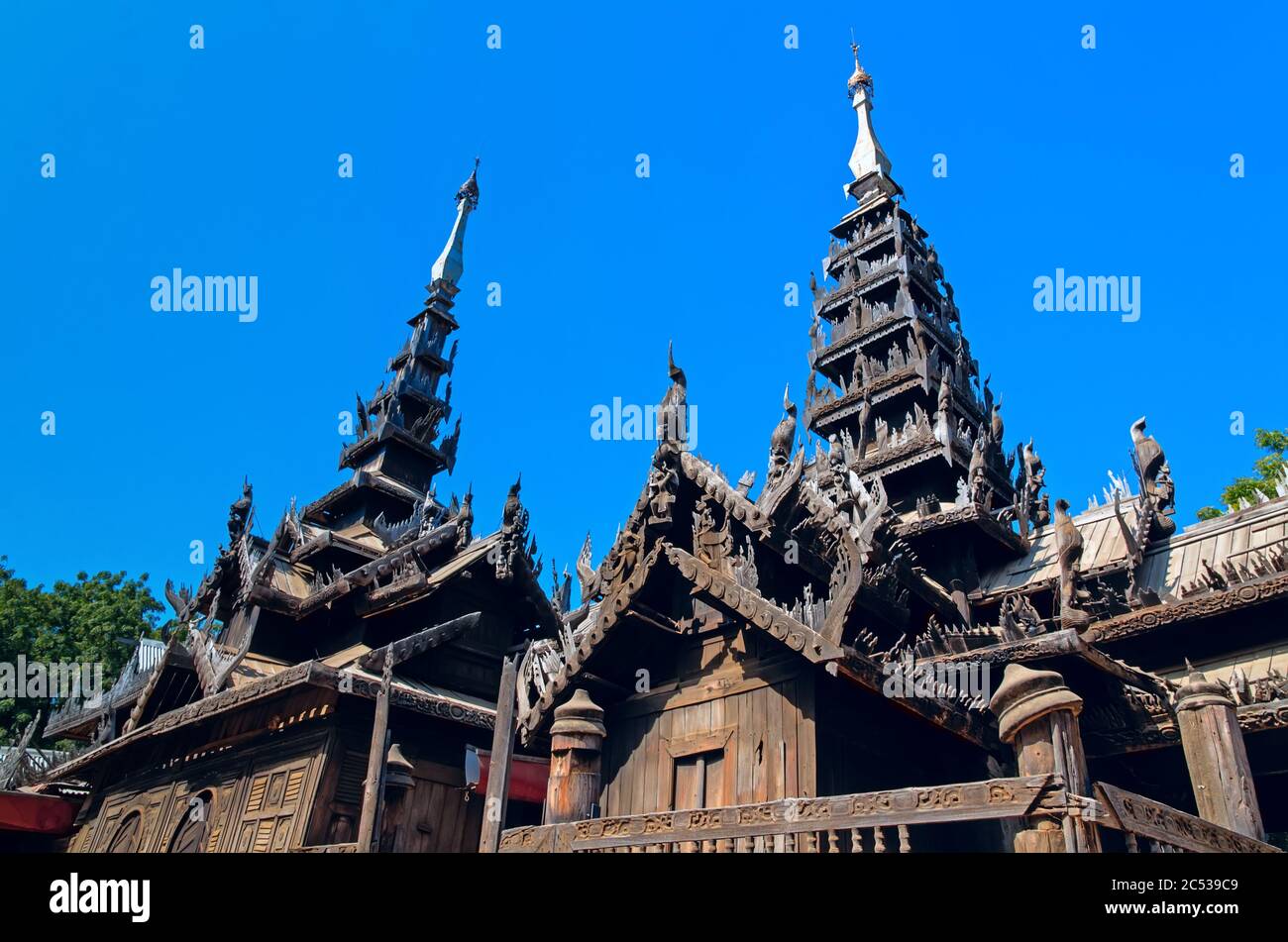 Nat Taung Kyaung wooden monastery. Bagan. Myanmar Stock Photo