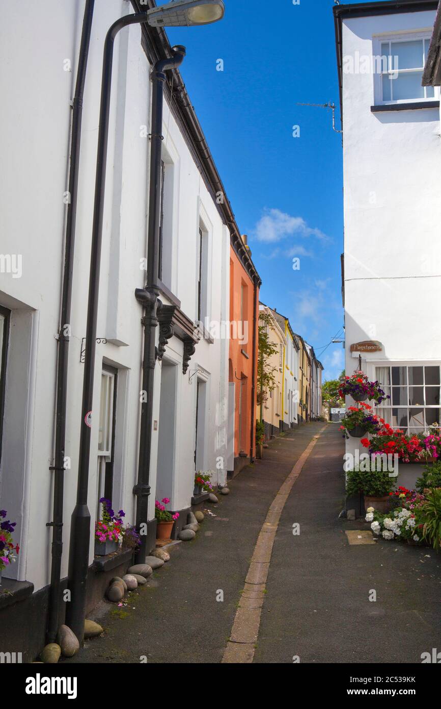 One End Street, a narrow street in Appledore, North Devon Stock Photo