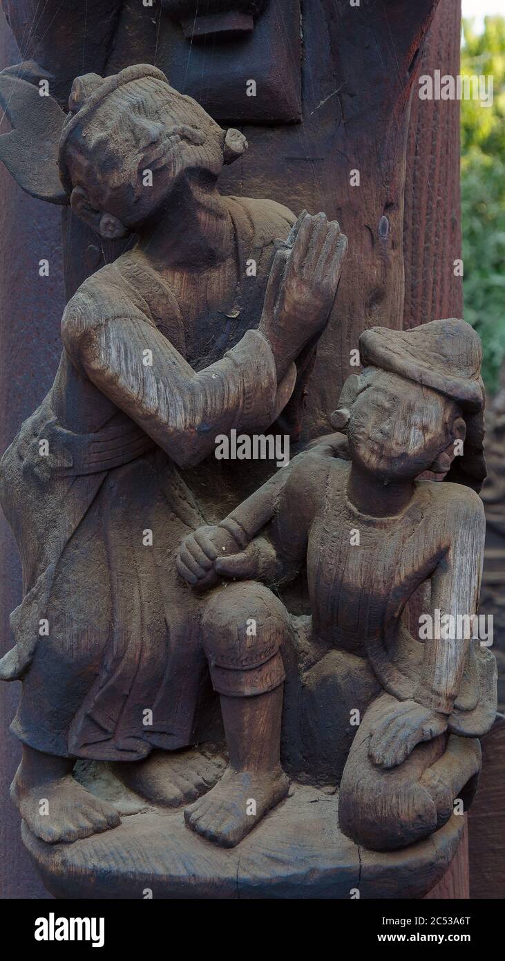 Inbin Little statuette. Shwe Inbin Abbey. Mandalay. Myanmar Stock Photo - Alamy