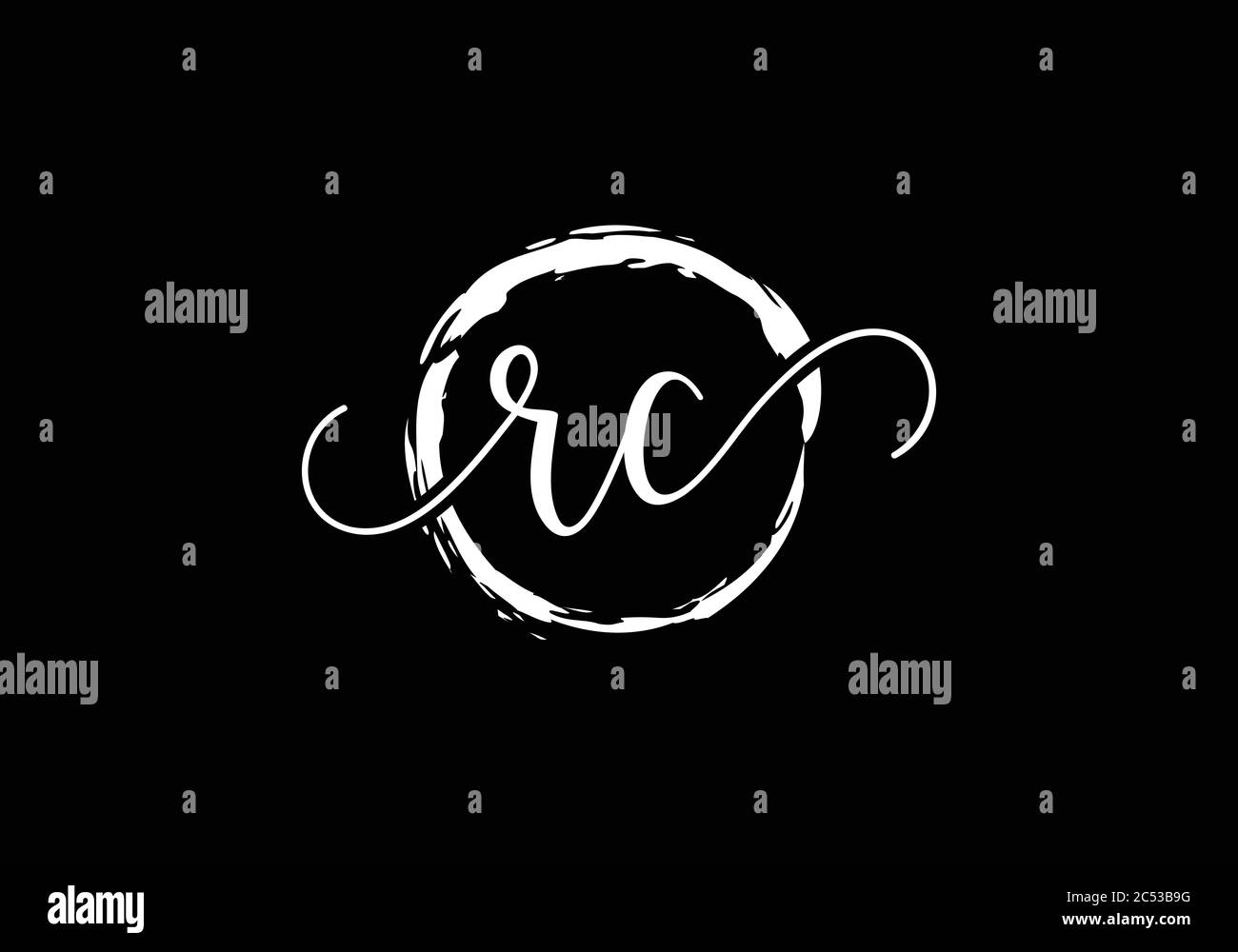 Initial Monogram Letter R C Logo Design Vector Template. R C Letter ...