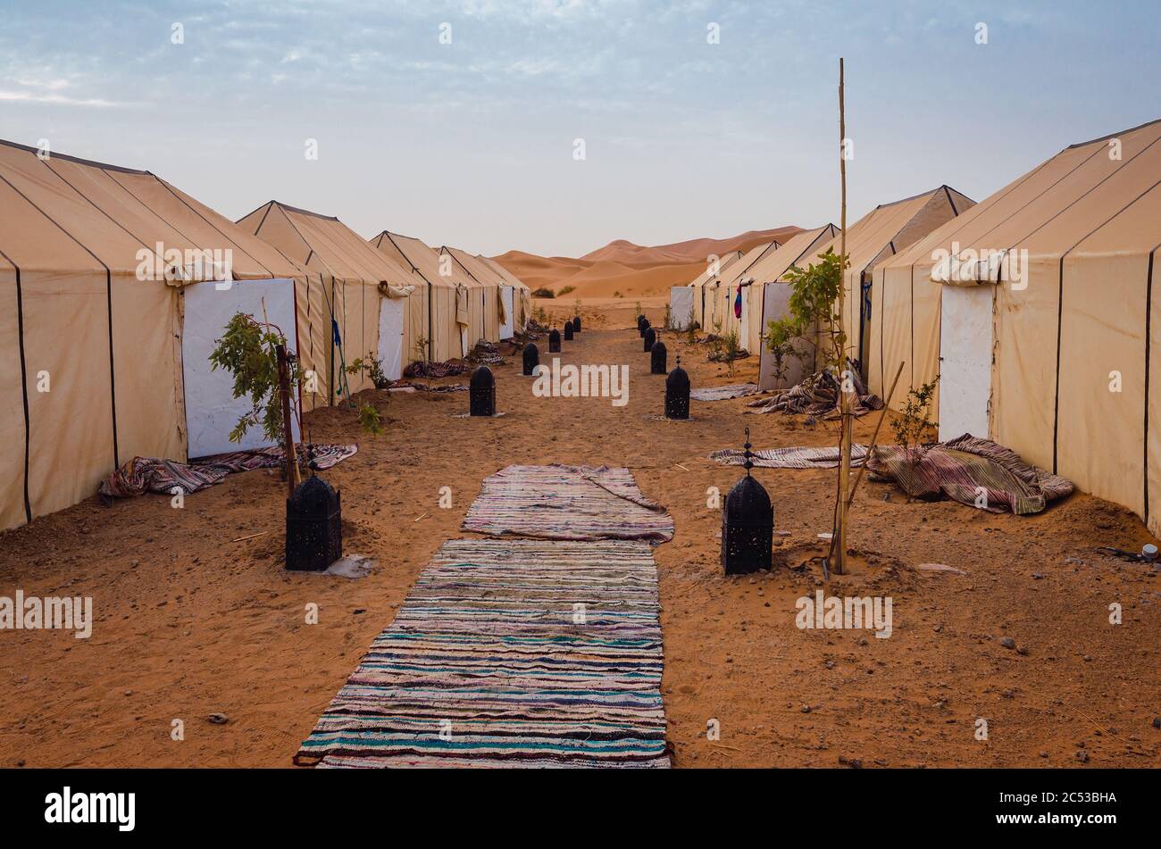 Tents on the hot sand of the Sahara Desert in Africa Stock Photo - Alamy