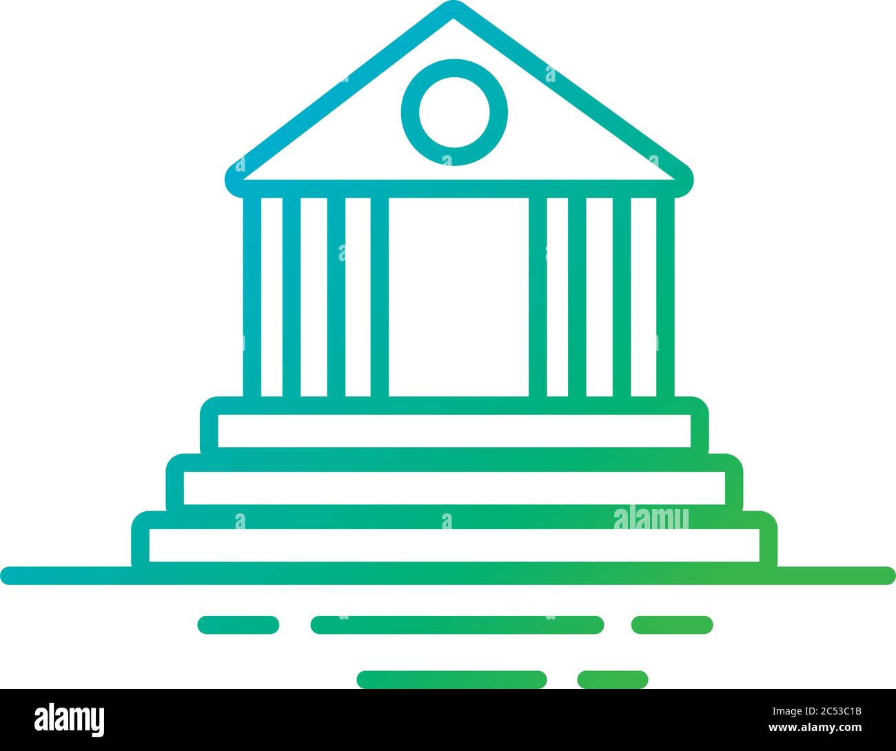 bank building facade gradient style icon vector illustration design Stock Vector