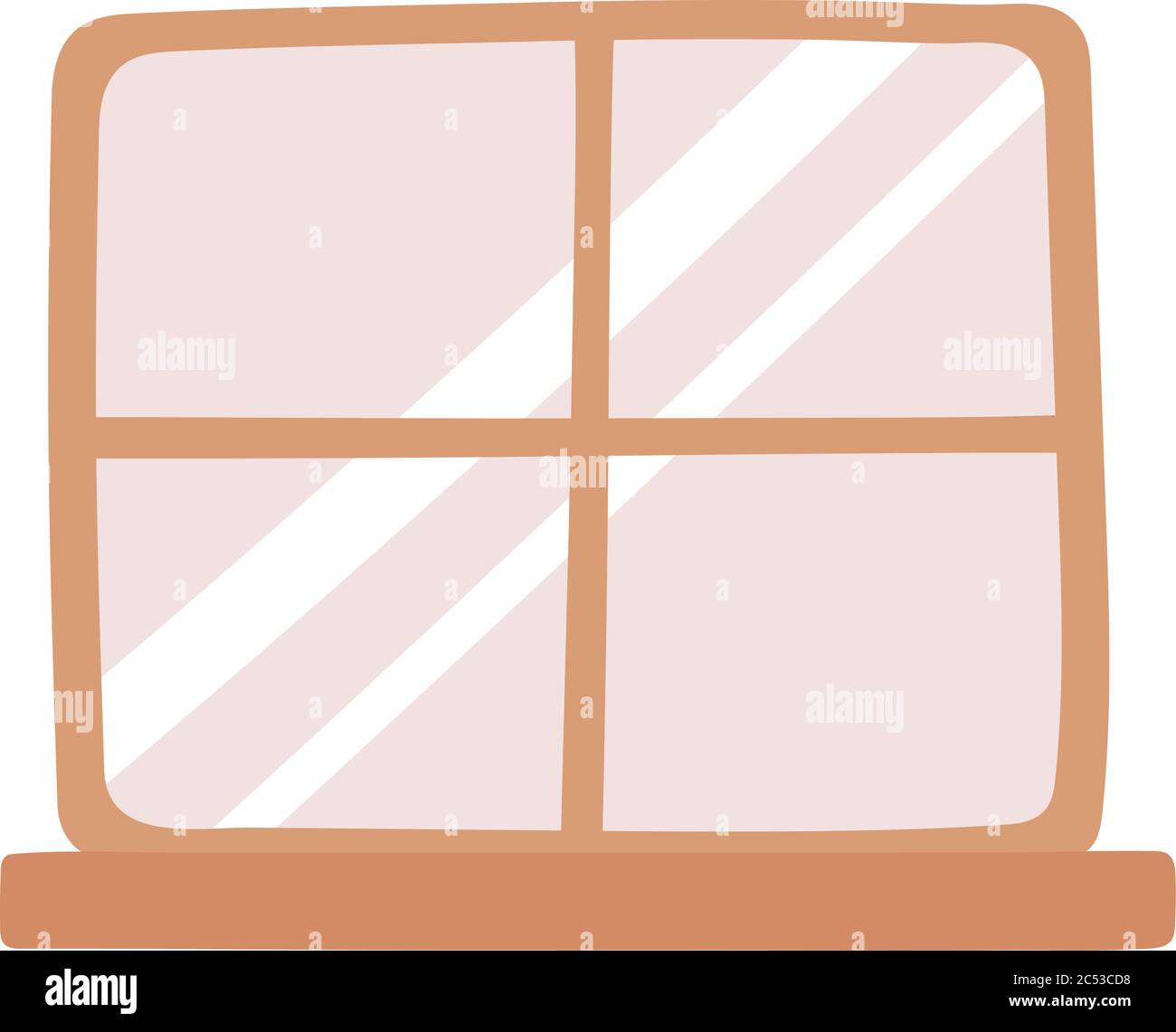 window frame glass isolated icon white background vector illustration ...