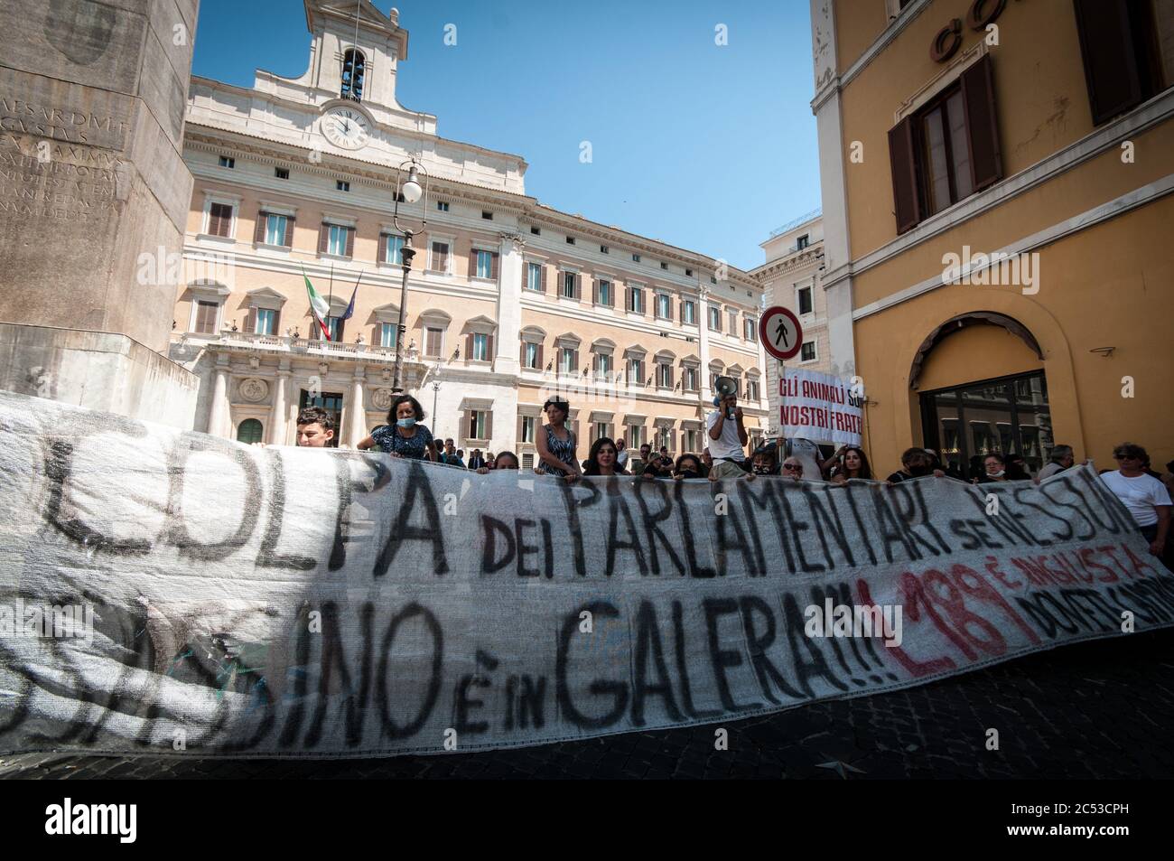 Rome, Italy. 30th June, 2020. Italian animal rights activists protest ...