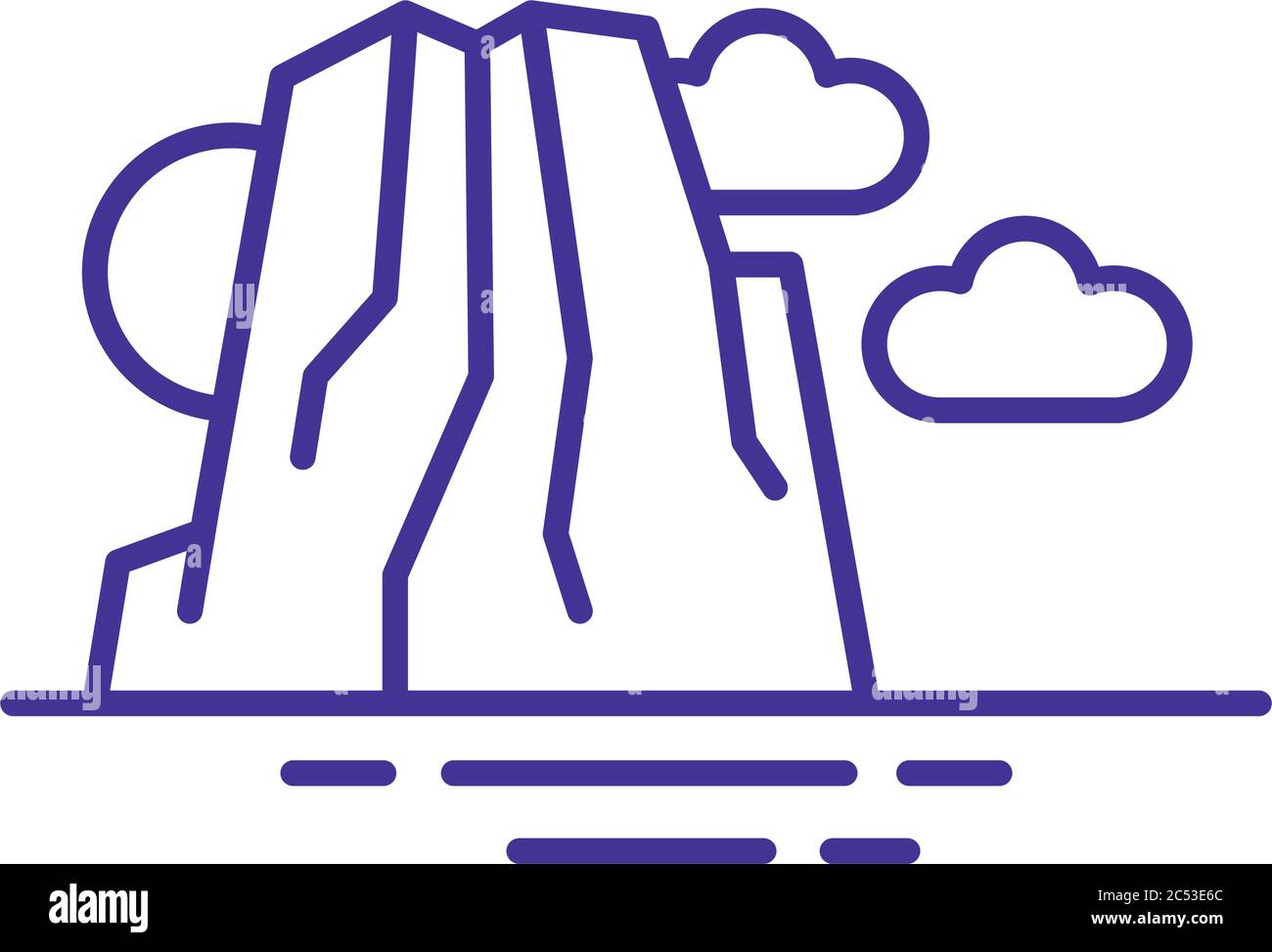 big rock landscape scene line style vector illustration design Stock ...