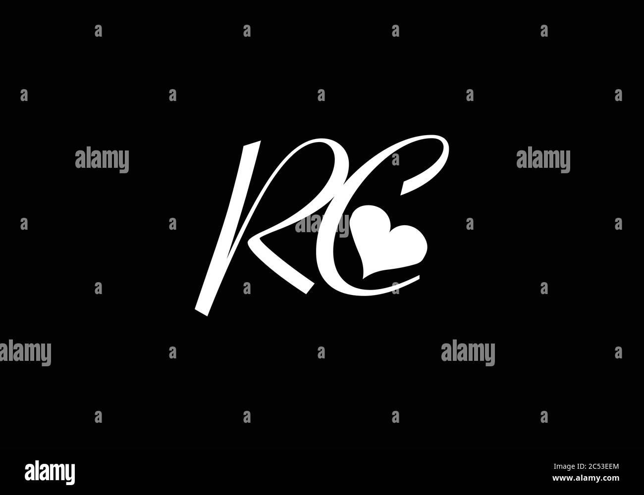 Initial Monogram Letter R C Logo Design Vector Template. R C Letter ...