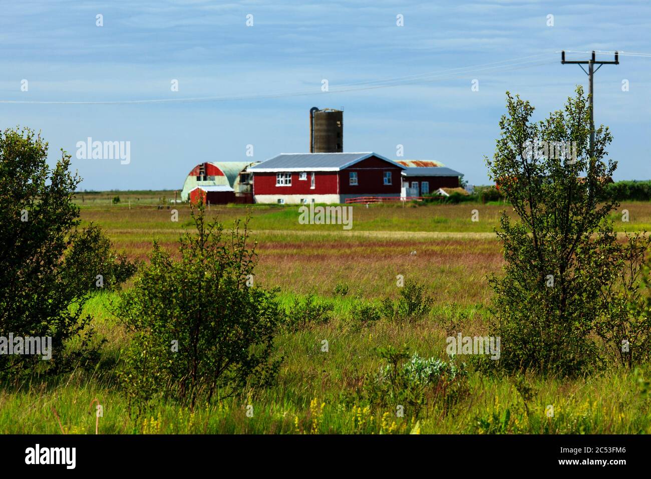 Farm in the south of Iceland. Stock Photo