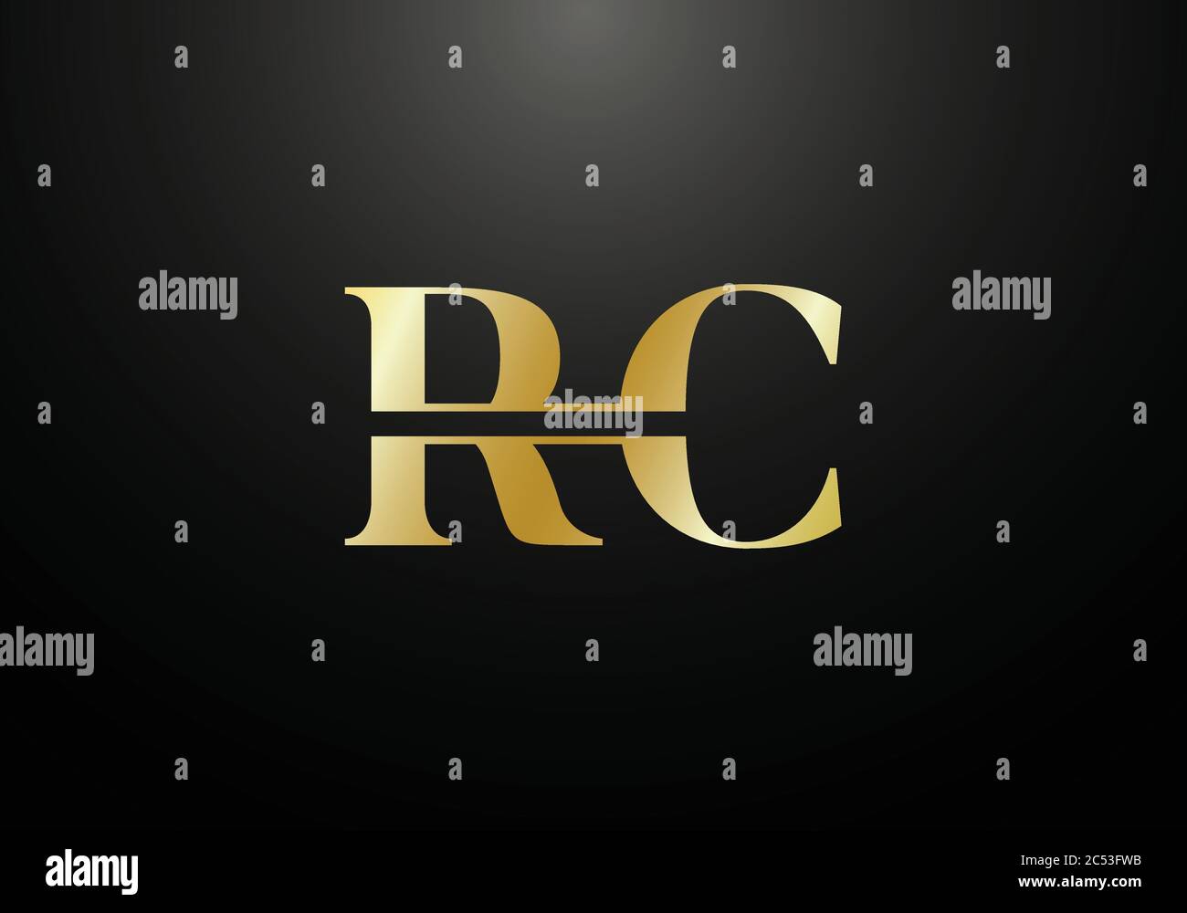 Initial Monogram Letter R C Logo Design Vector Template. R C Letter ...