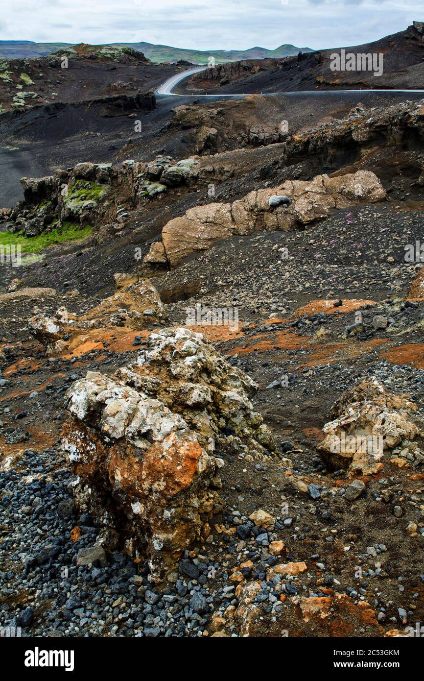 Old Volvanic Rocks Icelandic volcanic roads hi-res stock photography and images - Alamy