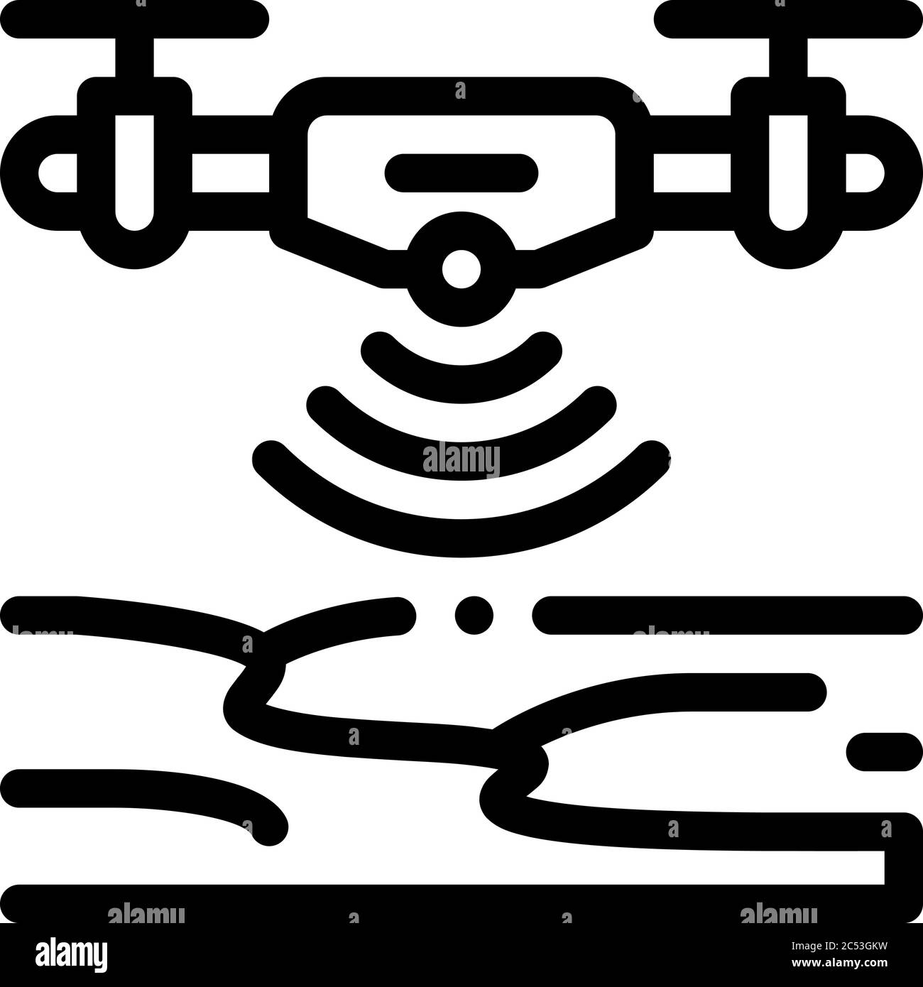 drone height sensor icon vector outline illustration Stock Vector Image ...