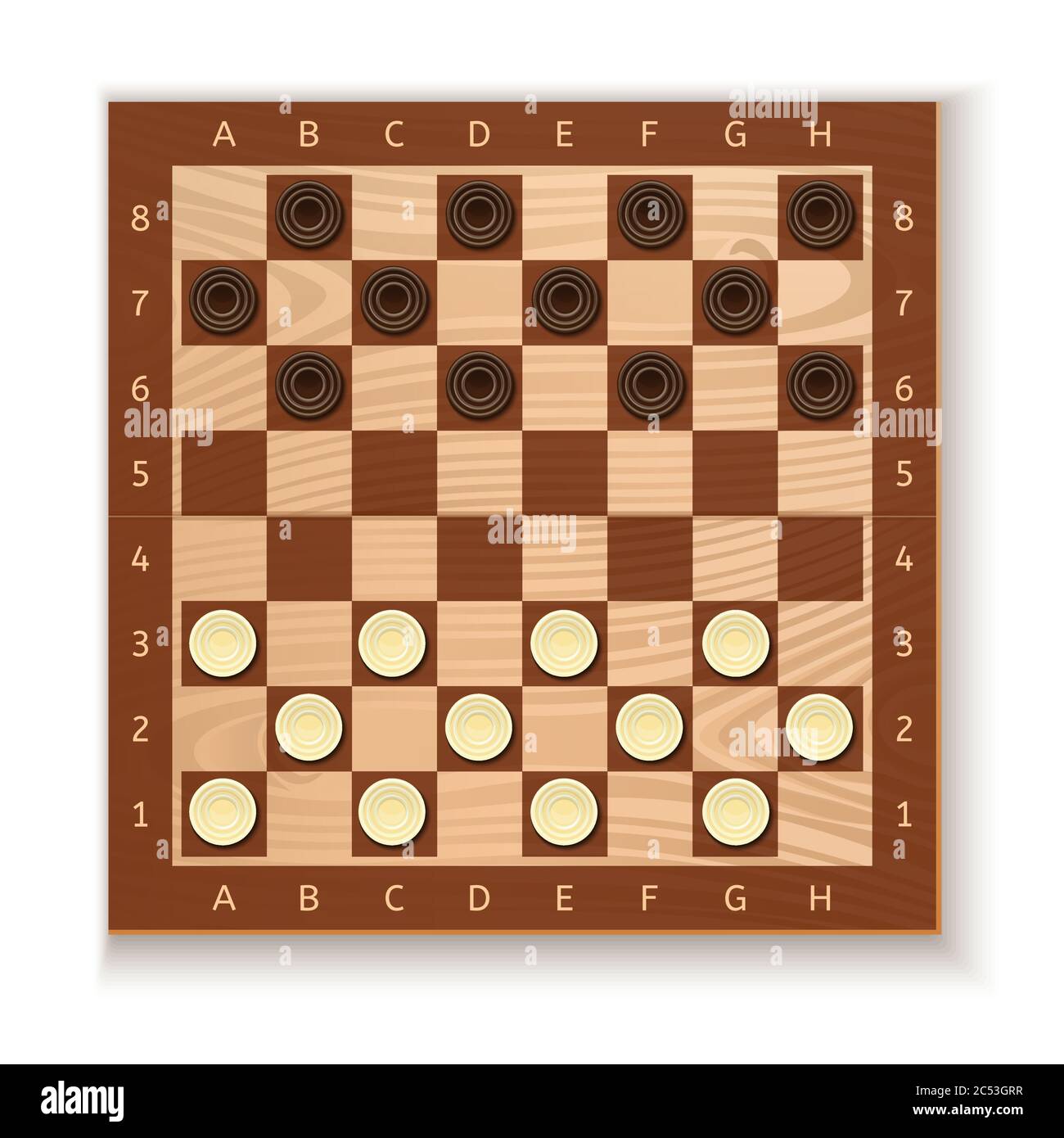 Wooden chess board. Board for playing checkers Stock Vector Image & Art -  Alamy