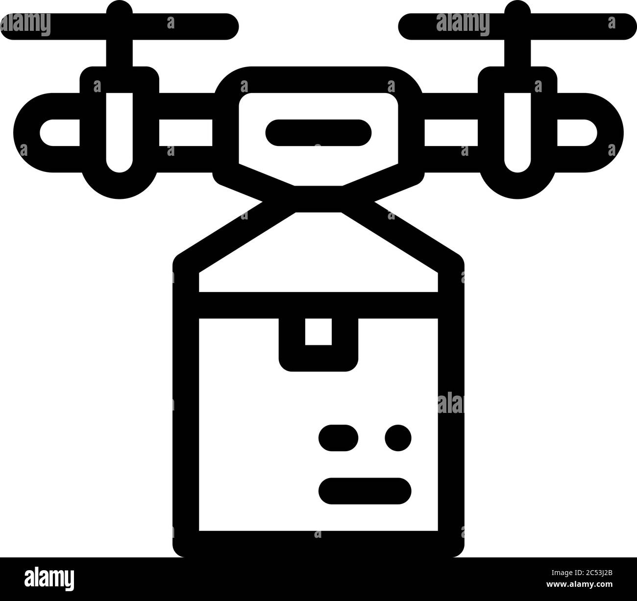 drone box delivering icon vector outline illustration Stock Vector ...