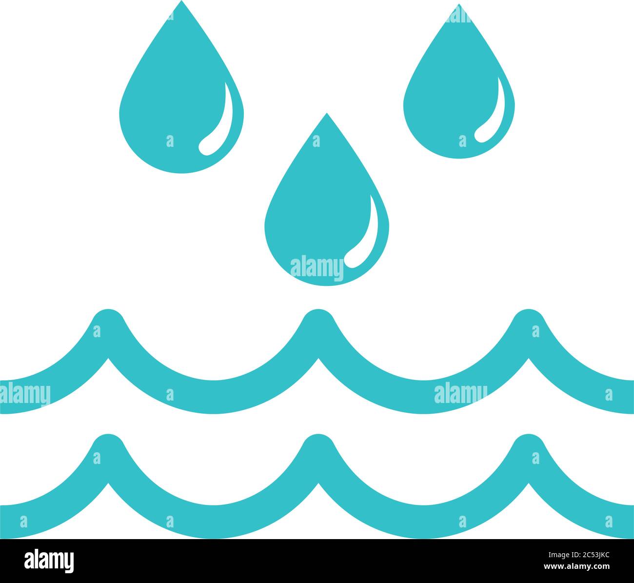 water drops flowing nature liquid blue silhouette style icon vector ...