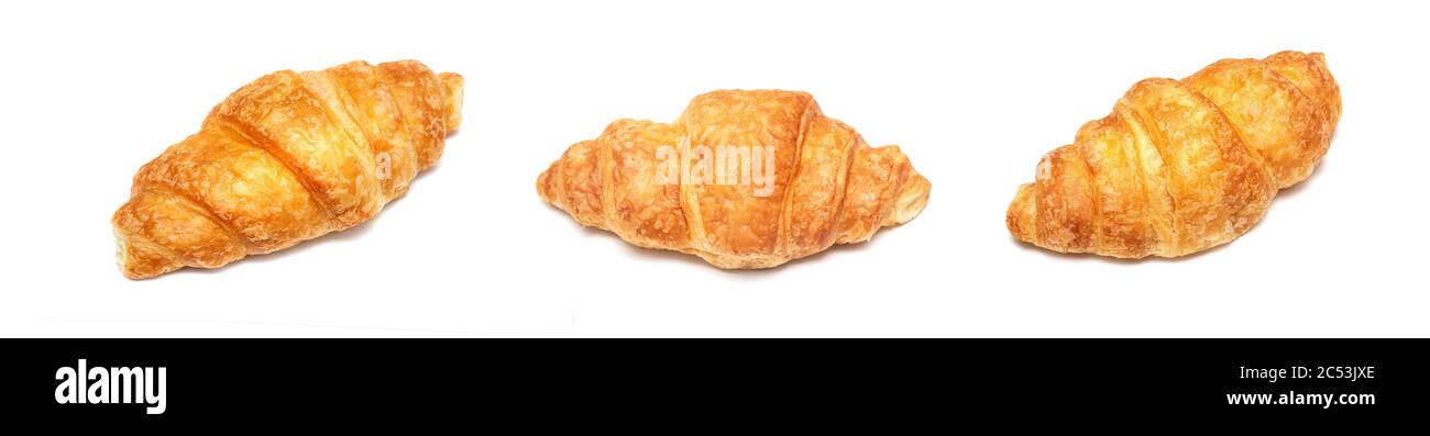 Fresh croissants isolated on white background Stock Photo