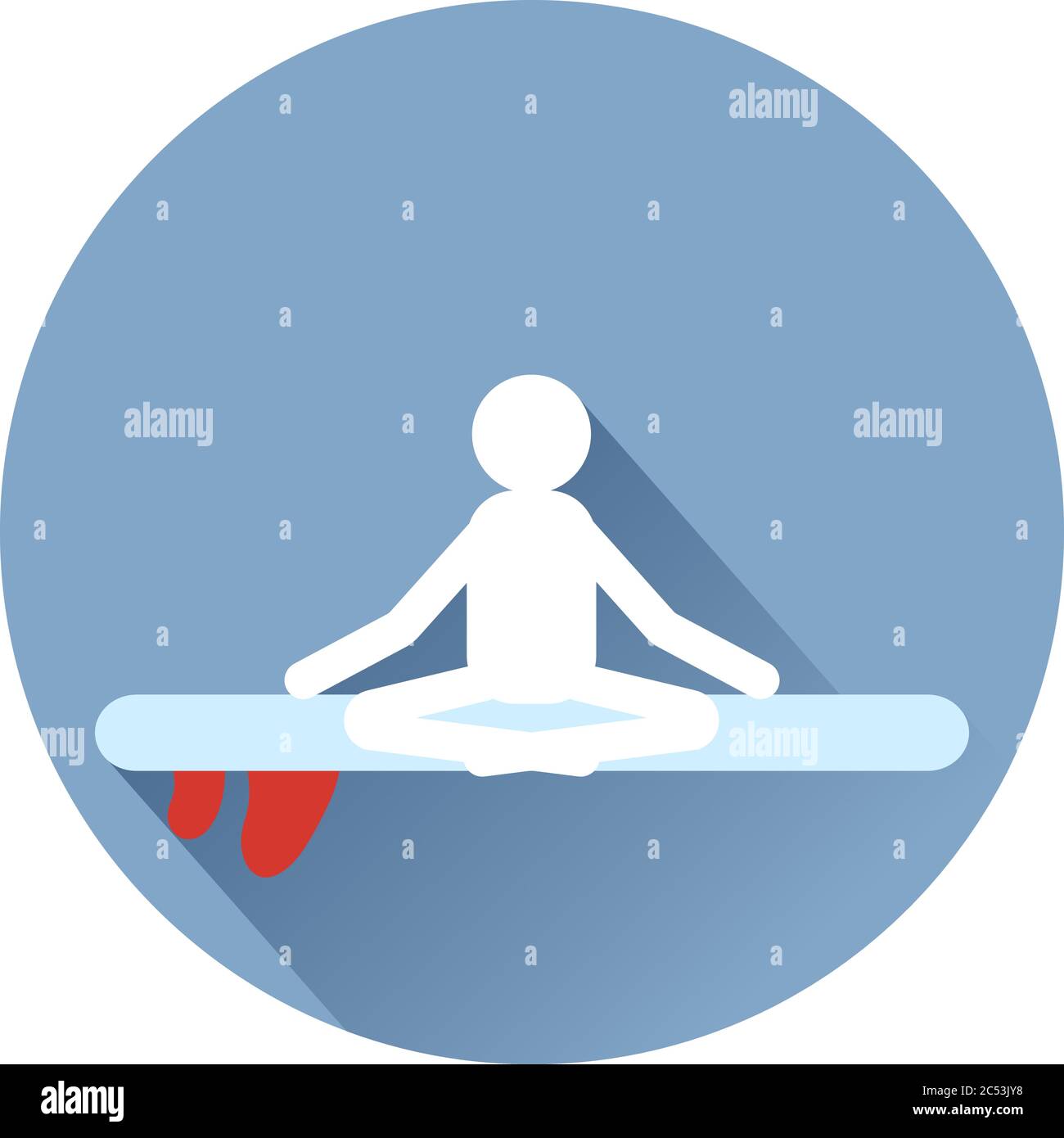 sup Surf yoga Icons Stock Vector