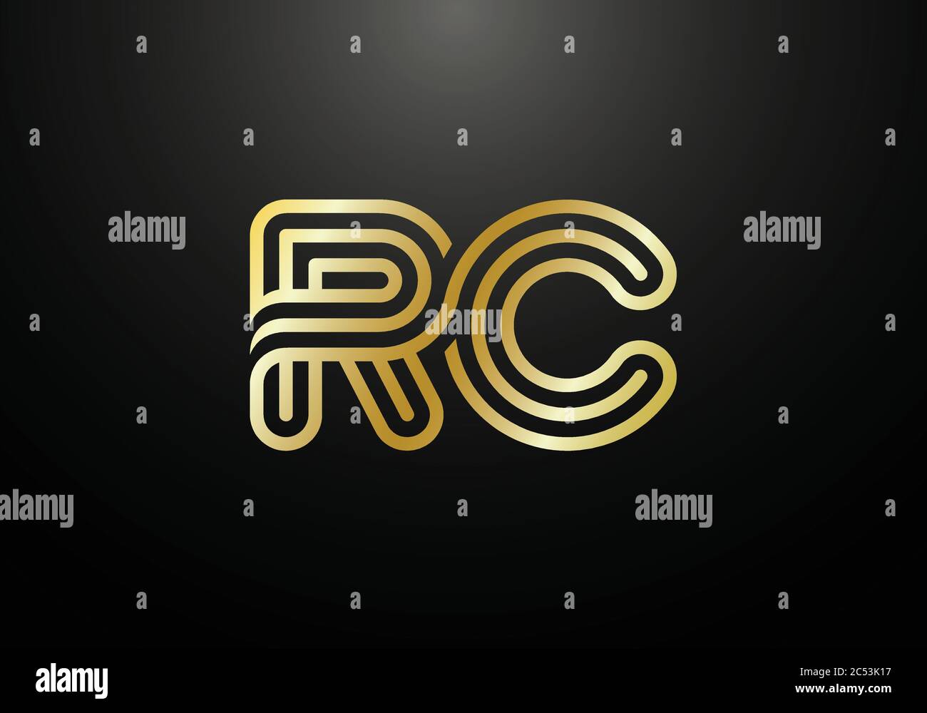 Initial Monogram Letter R C Logo Design Vector Template. R C Letter ...