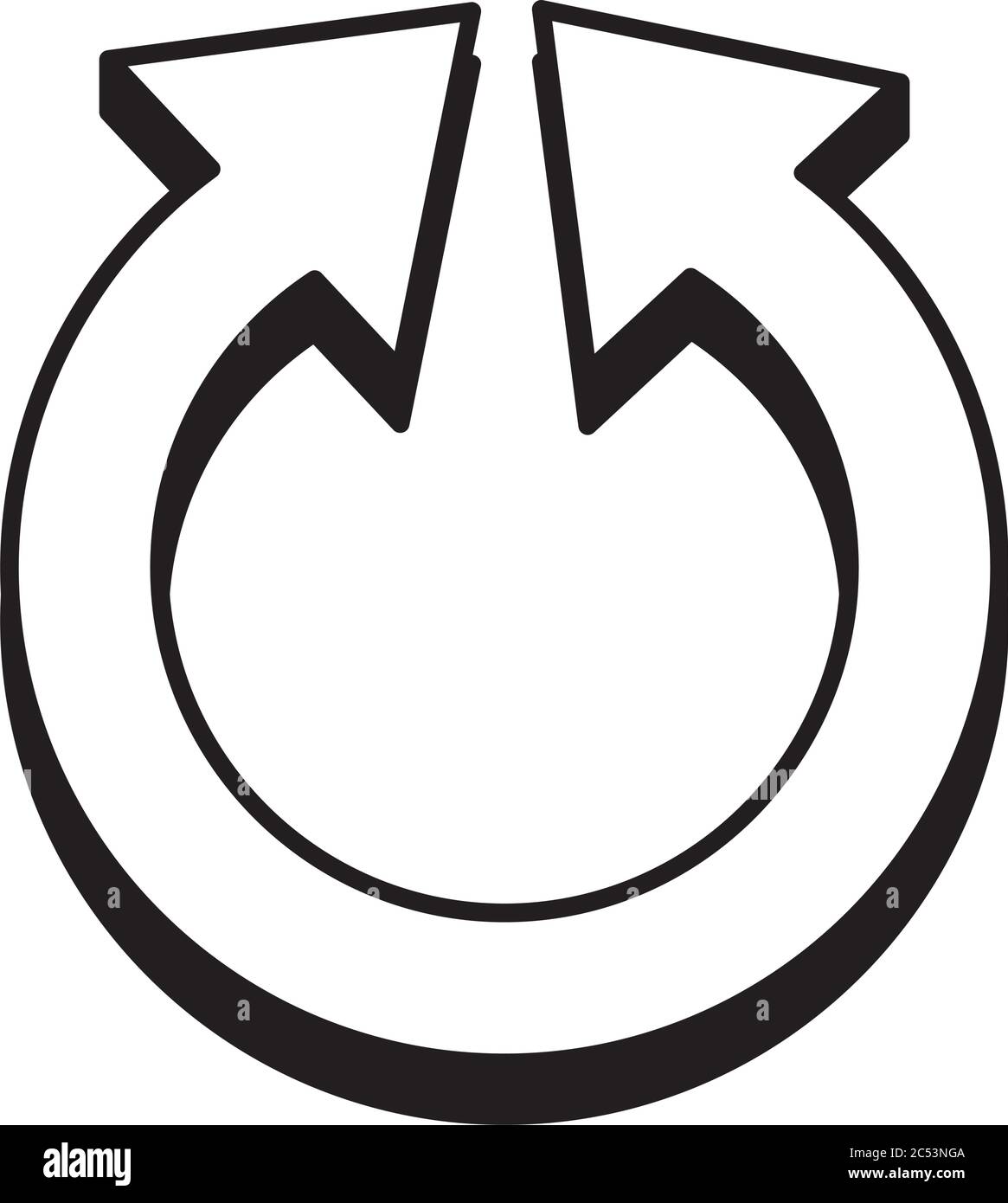 circle arrow icon over white background, line style, vector ...