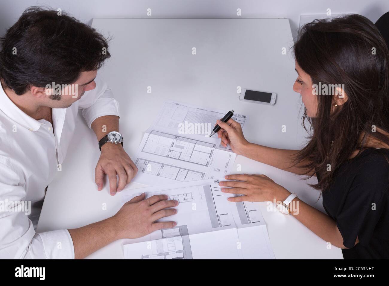 Architects photo session in their office Stock Photo